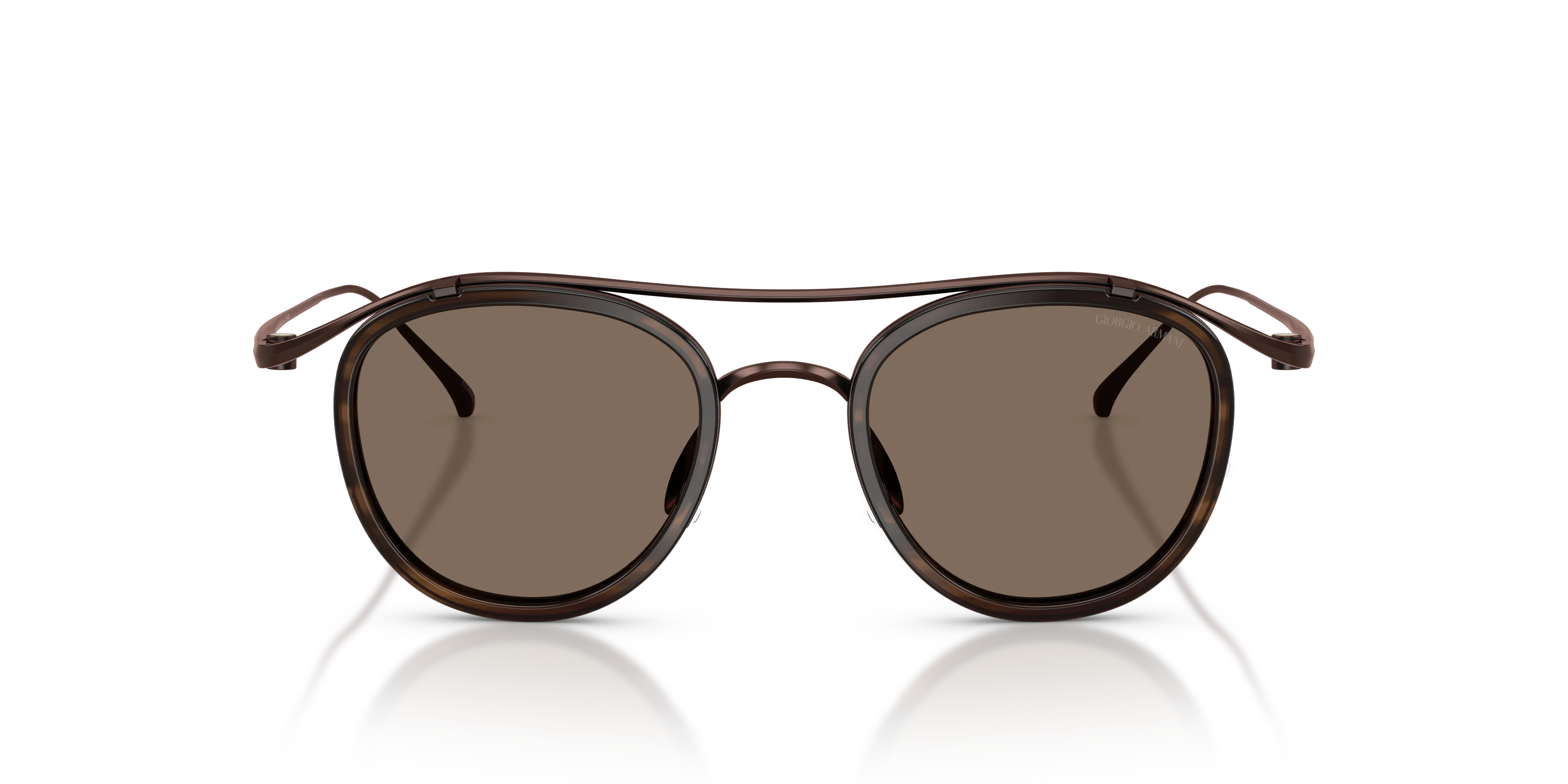 Giorgio Armani AR6179T 343073 Occhiali da sole Titanio Marrone Marrone Pantos Normale - immagine 3