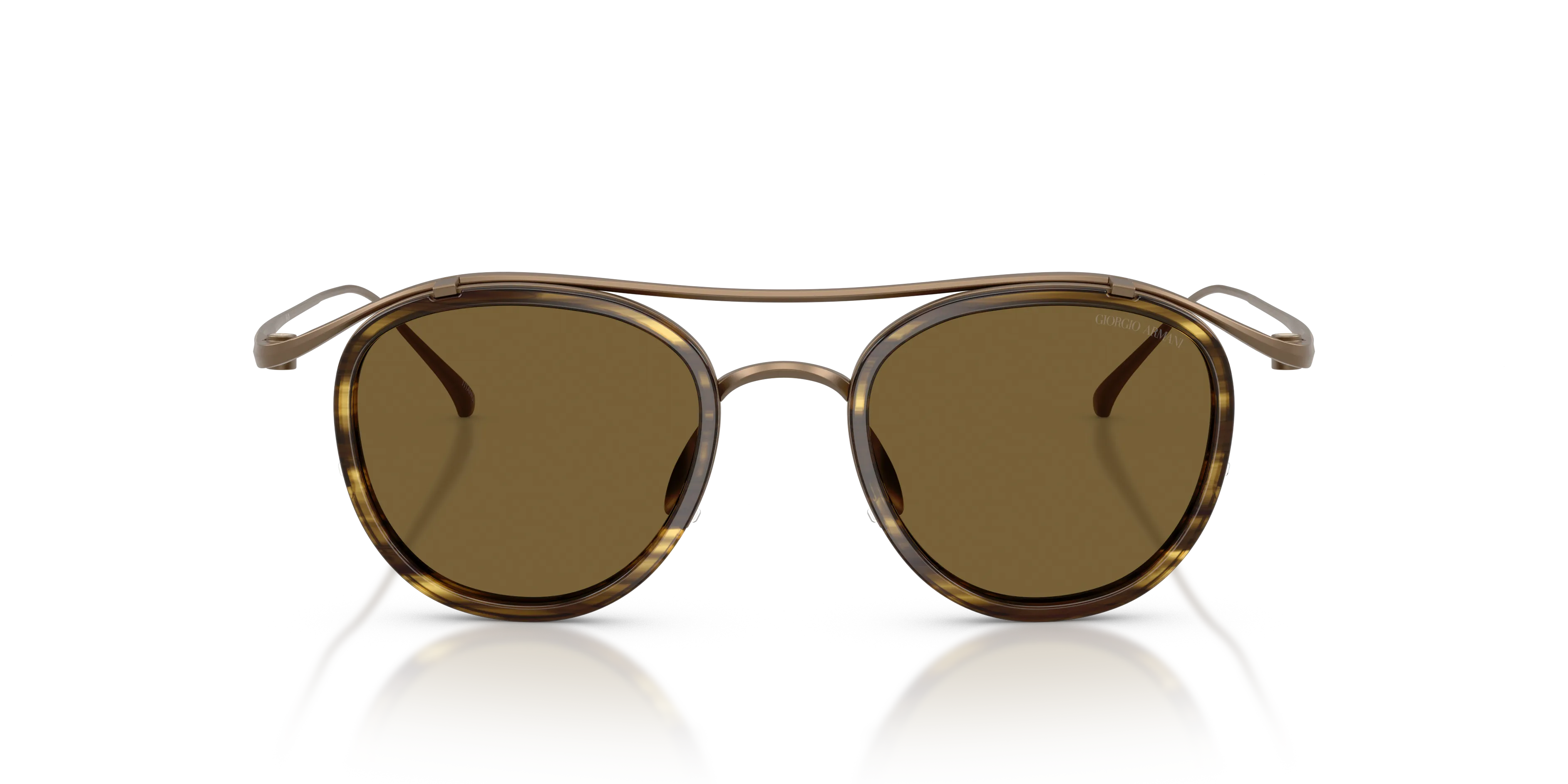 Giorgio Armani AR6179T 342973 Occhiali da sole Titanio Oro Marrone Pantos Normale - immagine 3