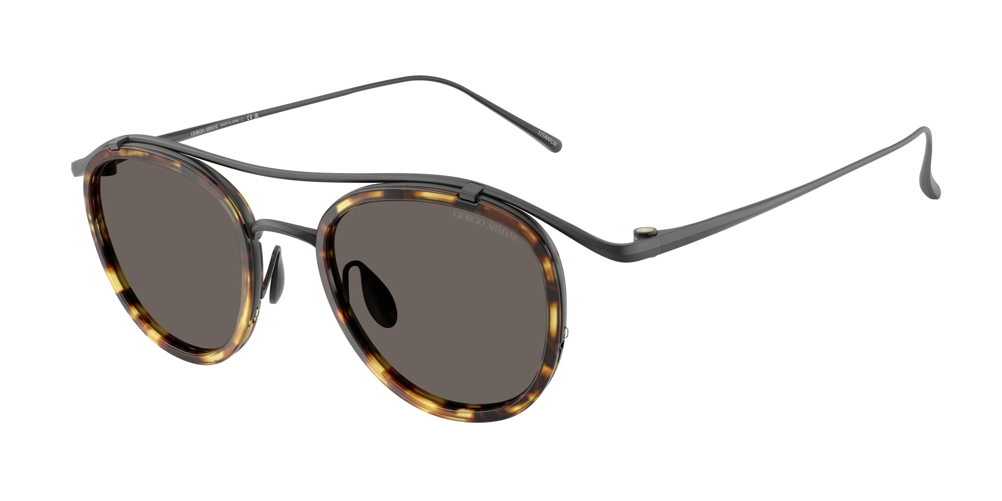 Giorgio Armani AR6179T 342856 Occhiali da sole Titanio Nero Grigio Pantos Normale - immagine 1