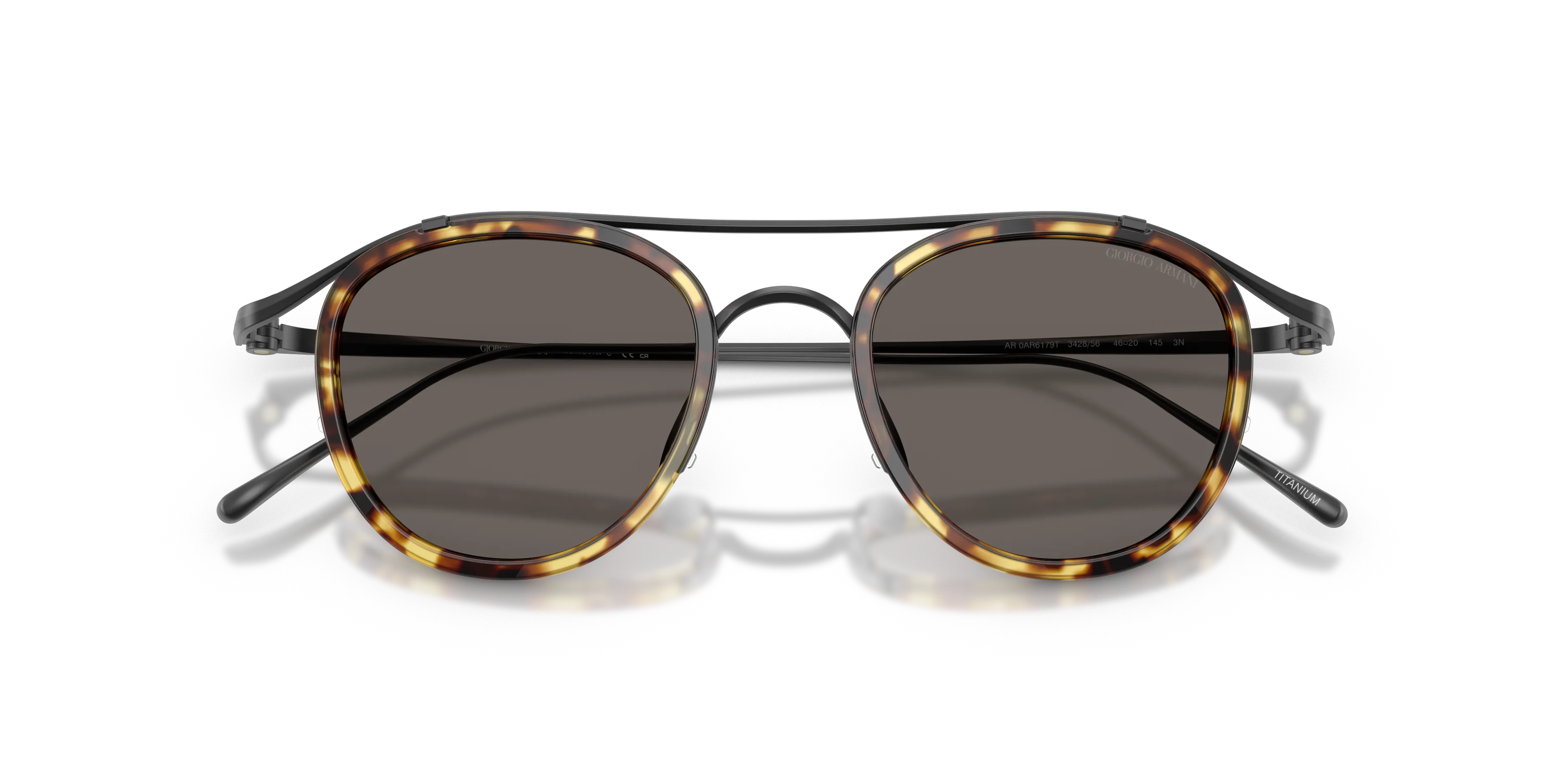 Giorgio Armani AR6179T 342856 Occhiali da sole Titanio Nero Grigio Pantos Normale - immagine 2