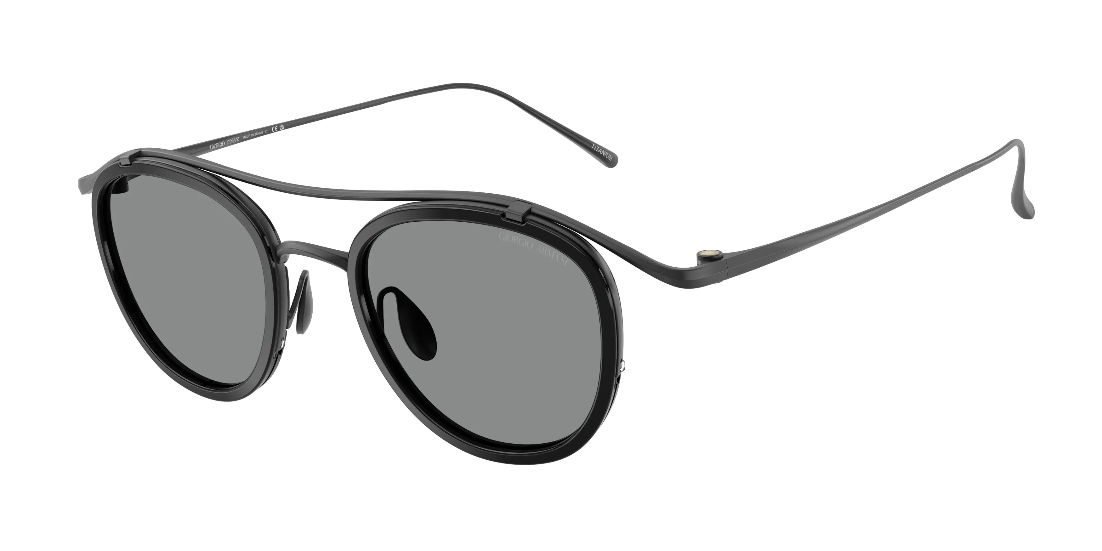 Giorgio Armani AR6179T 340402 Occhiali da sole Titanio Nero Blu Pantos Normale - immagine 1