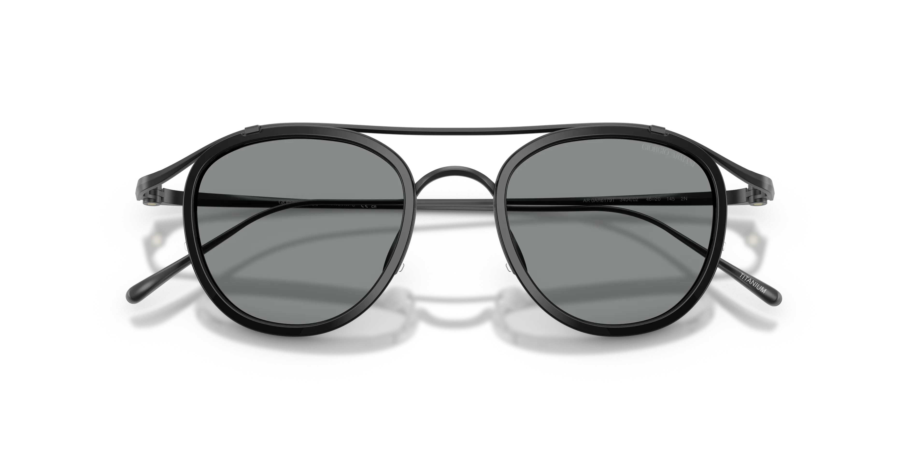 Giorgio Armani AR6179T 340402 Occhiali da sole Titanio Nero Blu Pantos Normale - immagine 2
