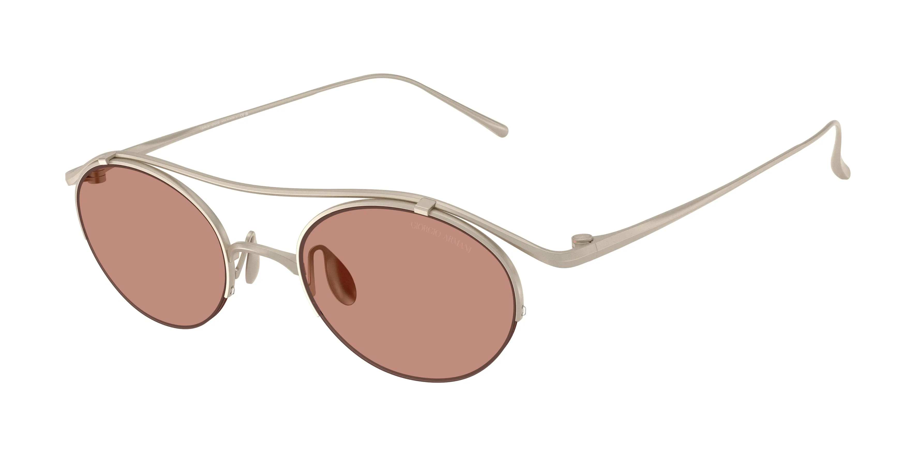 Giorgio Armani AR6172T 340996 Occhiali da sole Titanio Bronzo Viola Rotonda Normale - immagine 1