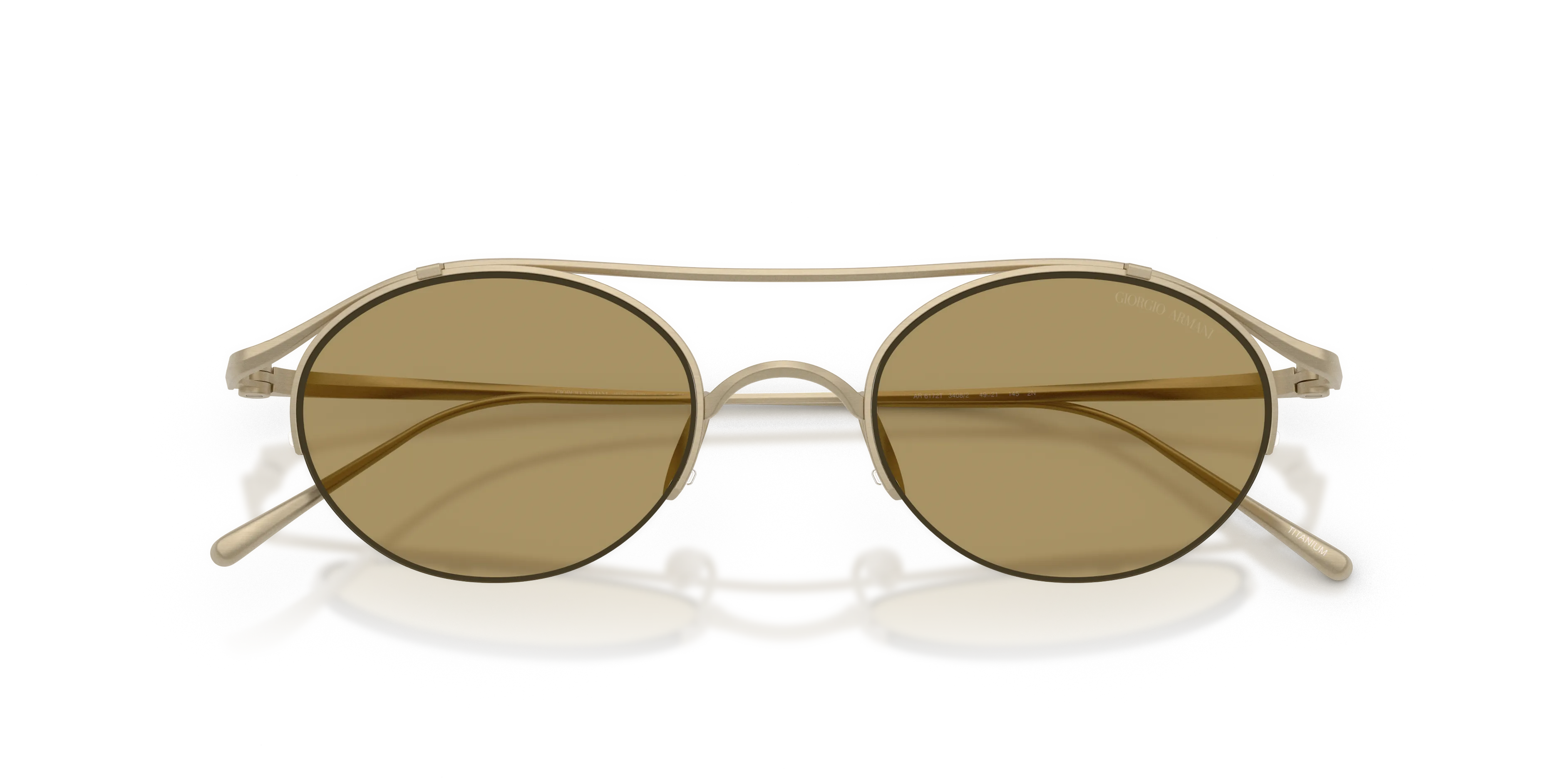 Giorgio Armani AR6172T 3408/2 Occhiali da sole Titanio Oro Verde Rotonda Normale - immagine 2