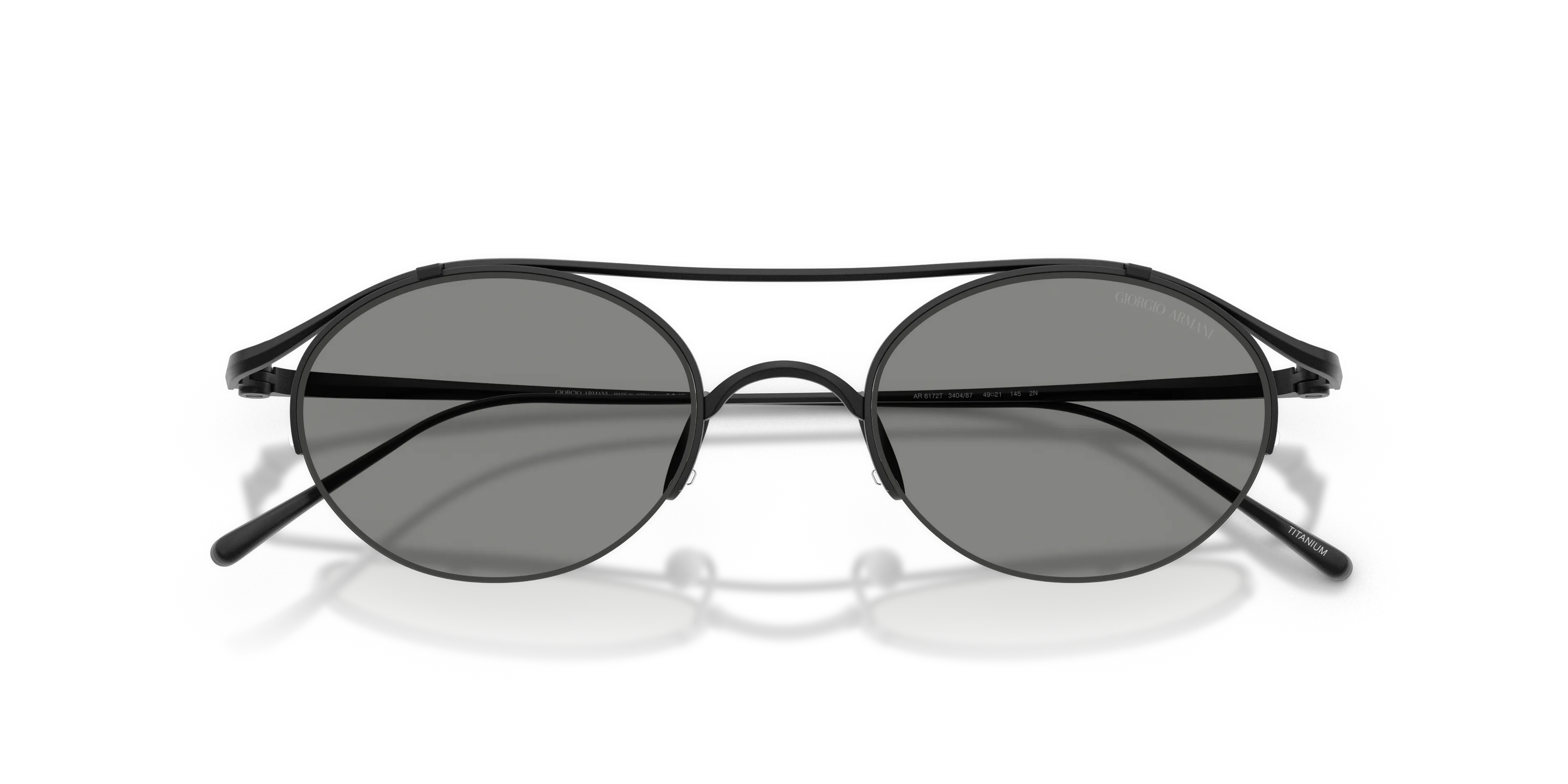 Giorgio Armani AR6172T 340487 Occhiali da sole Titanio Nero Grigio Rotonda Normale - immagine 2