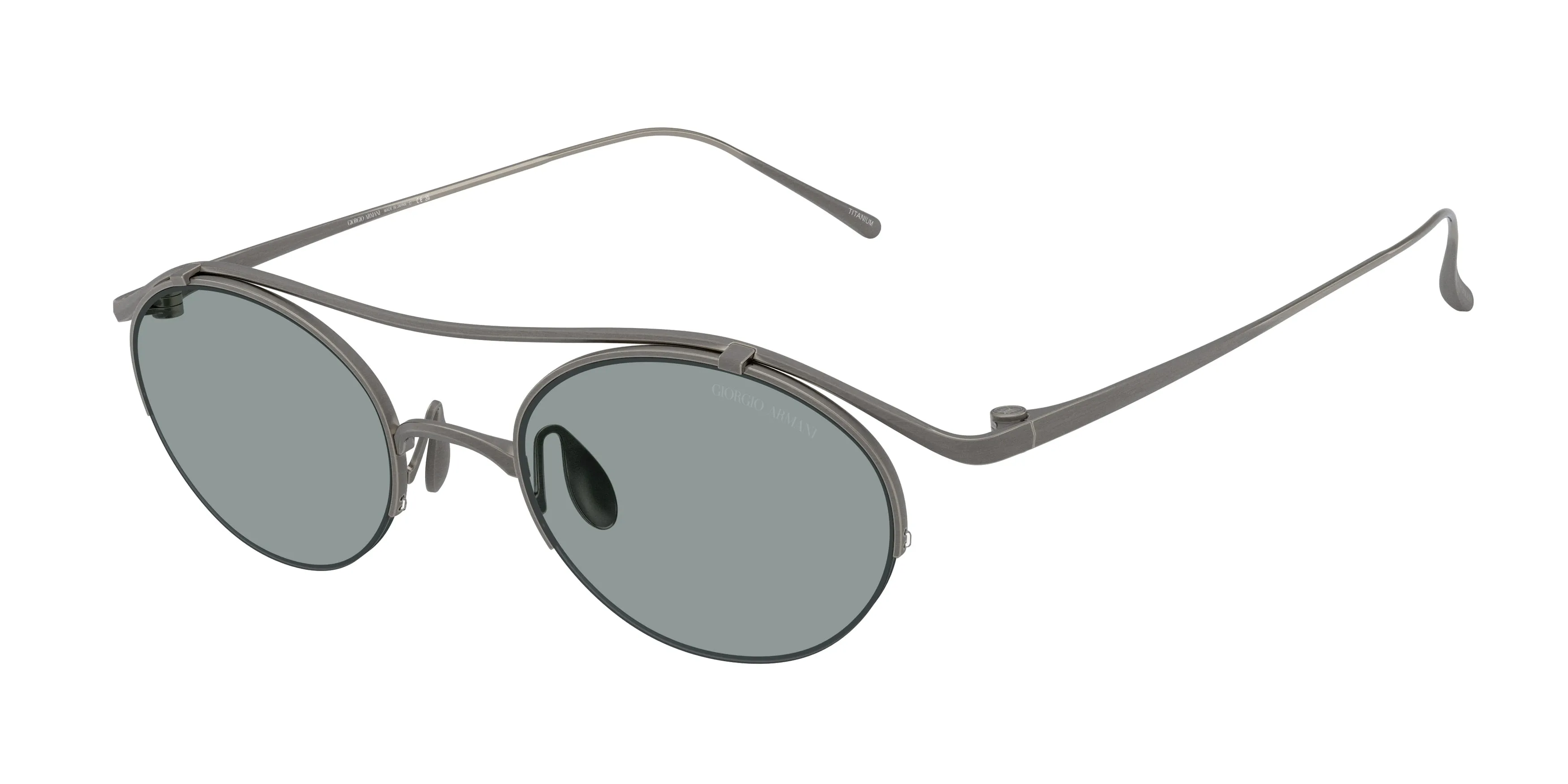 Giorgio Armani AR6172T 3356/1 Occhiali da sole Titanio Grigio Grigio Rotonda Normale - immagine 1