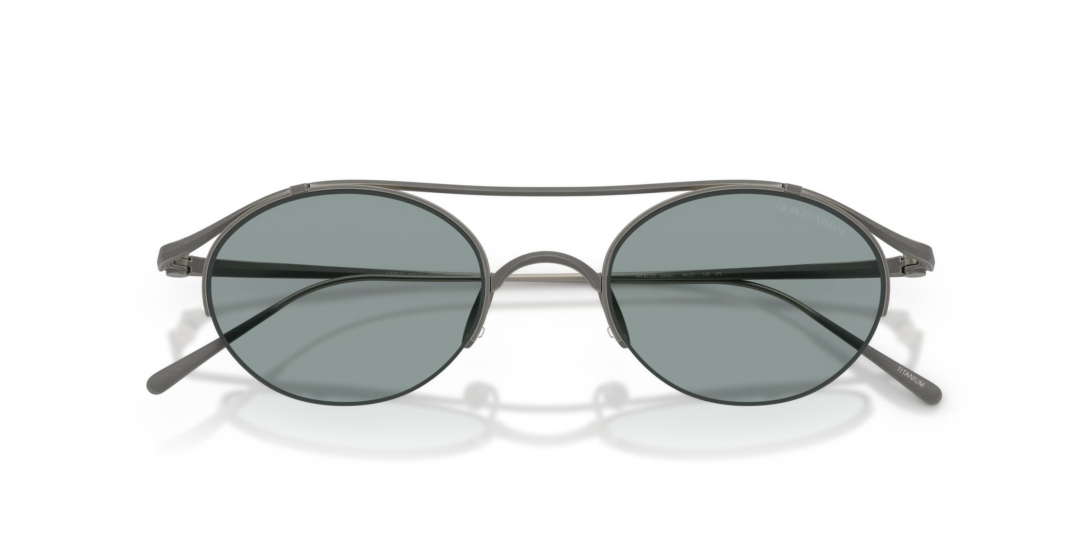 Giorgio Armani AR6172T 3356/1 Occhiali da sole Titanio Grigio Grigio Rotonda Normale - immagine 2