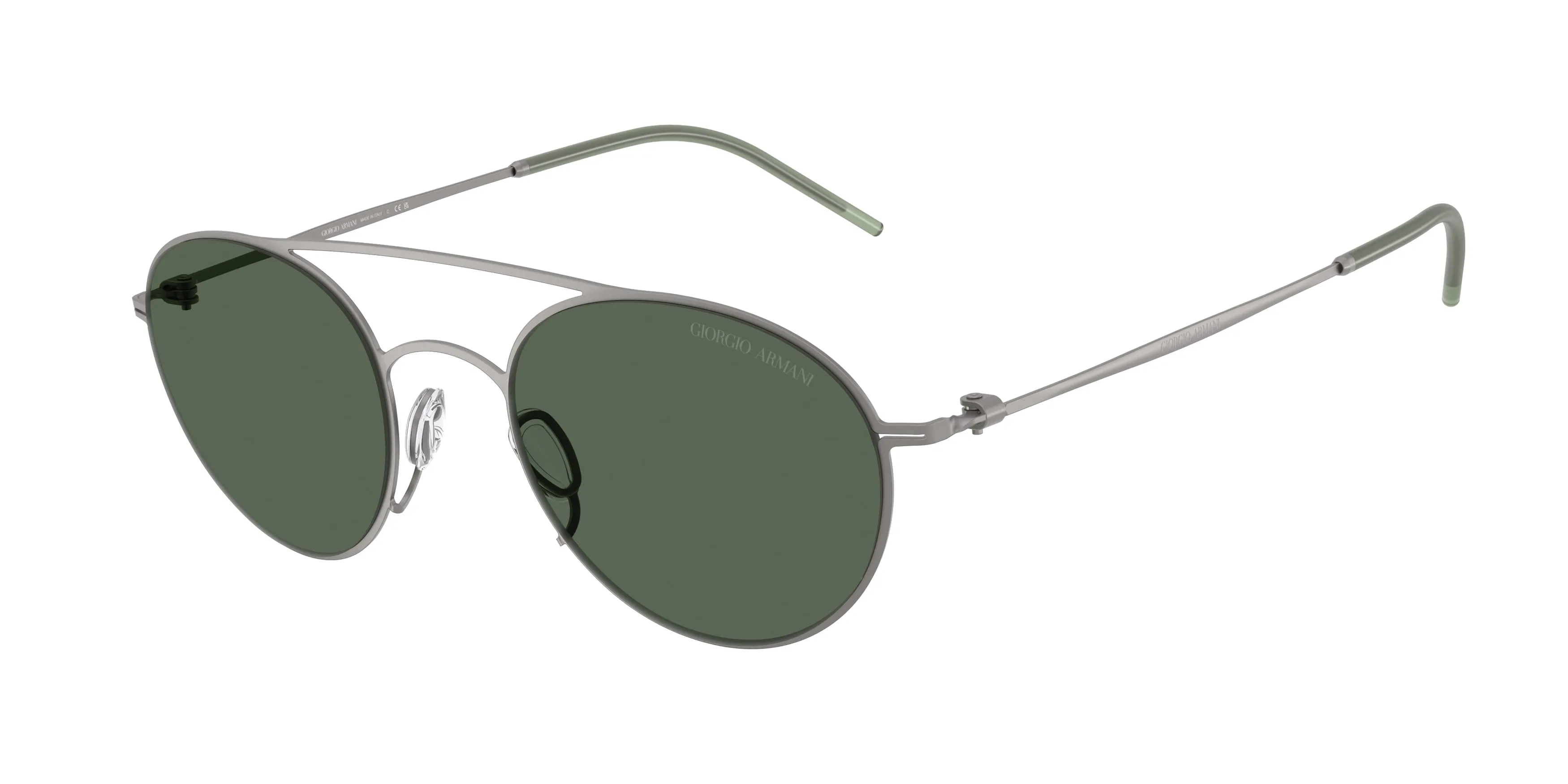 Giorgio Armani AR6169 300371 Occhiali da sole Metallo Grigio Verde Rotonda Normale - immagine 1