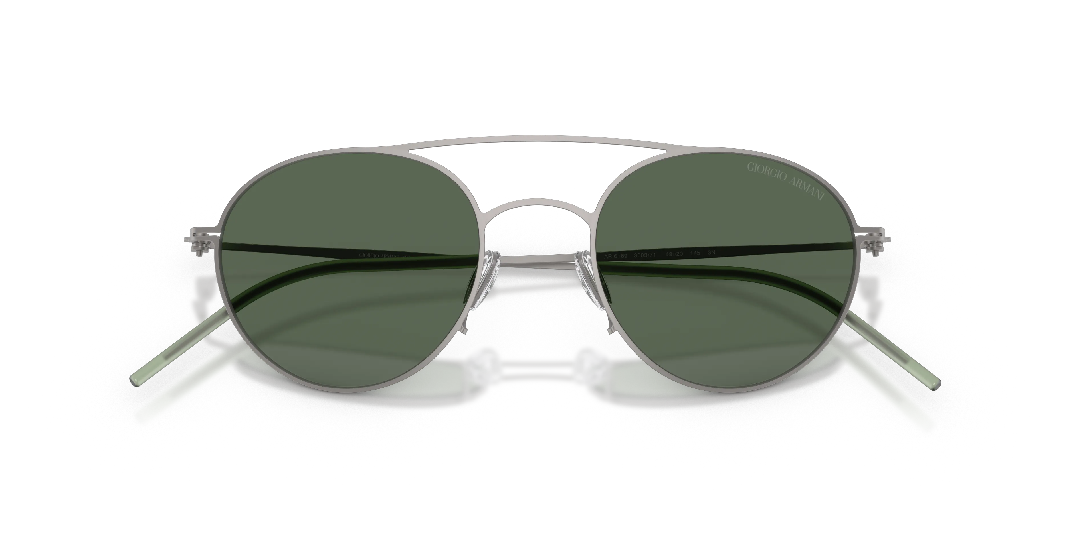 Giorgio Armani AR6169 300371 Occhiali da sole Metallo Grigio Verde Rotonda Normale - immagine 2