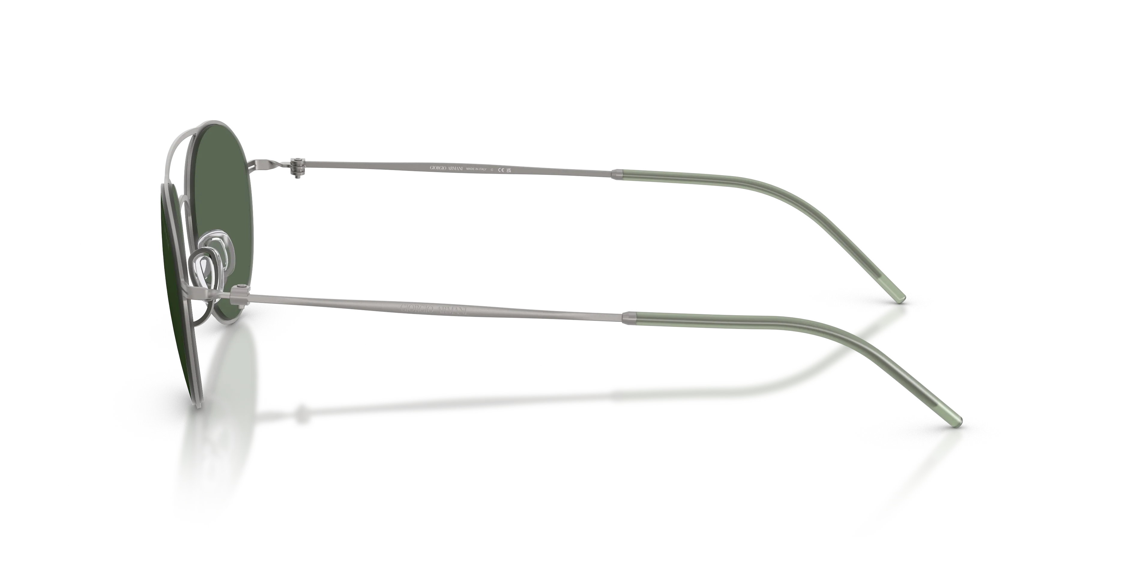 Giorgio Armani AR6169 300371 Occhiali da sole Metallo Grigio Verde Rotonda Normale - immagine 4