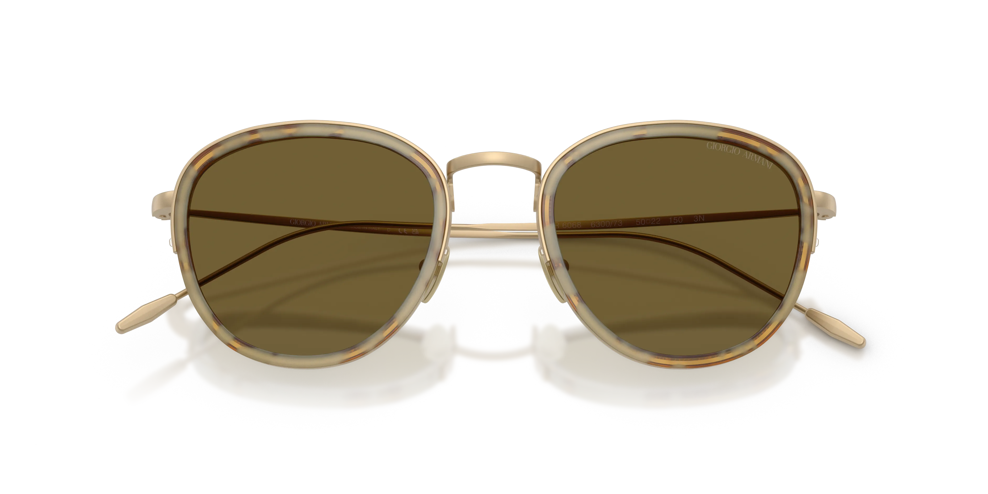 Giorgio Armani AR6068 630073 Occhiali da sole Metallo Oro Marrone Rotonda Normale - immagine 2