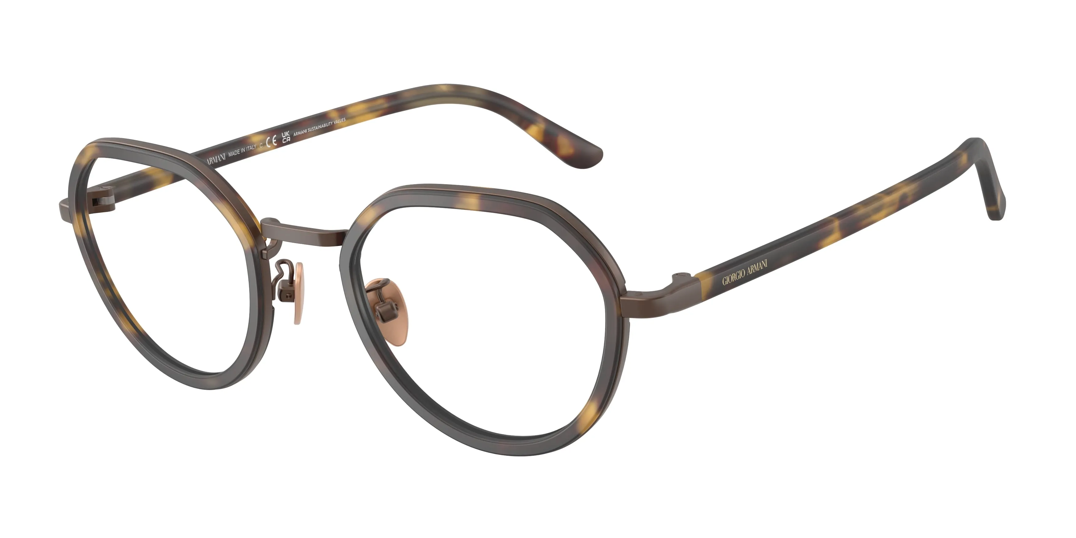 Giorgio Armani AR5167 6405 Montature da vista Metallo Giallo Trasparente Rotonda Normale - immagine 1