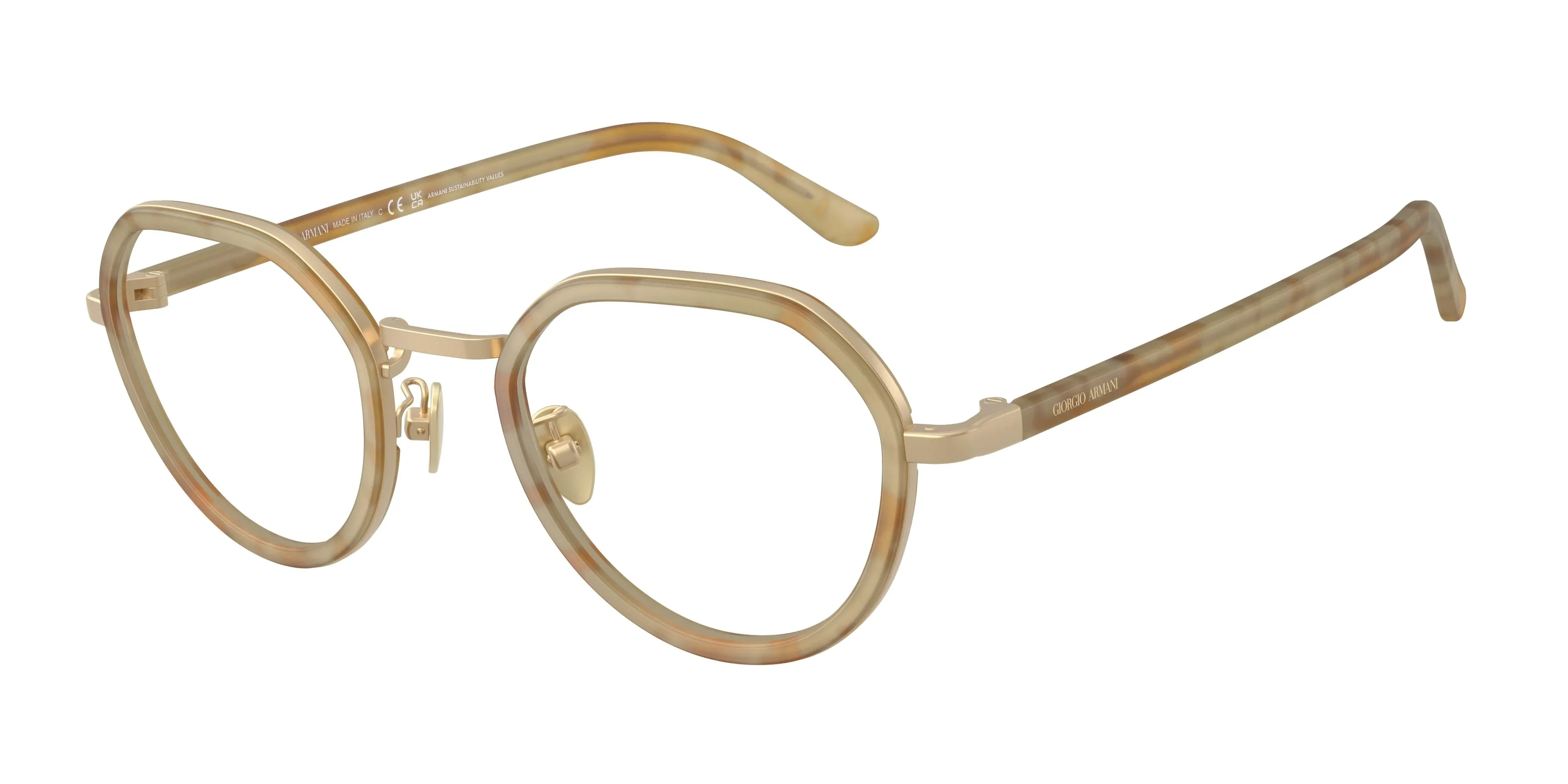 Giorgio Armani AR5167 6300 Montature da vista Metallo Tartaruga Trasparente Rotonda Normale - immagine 1