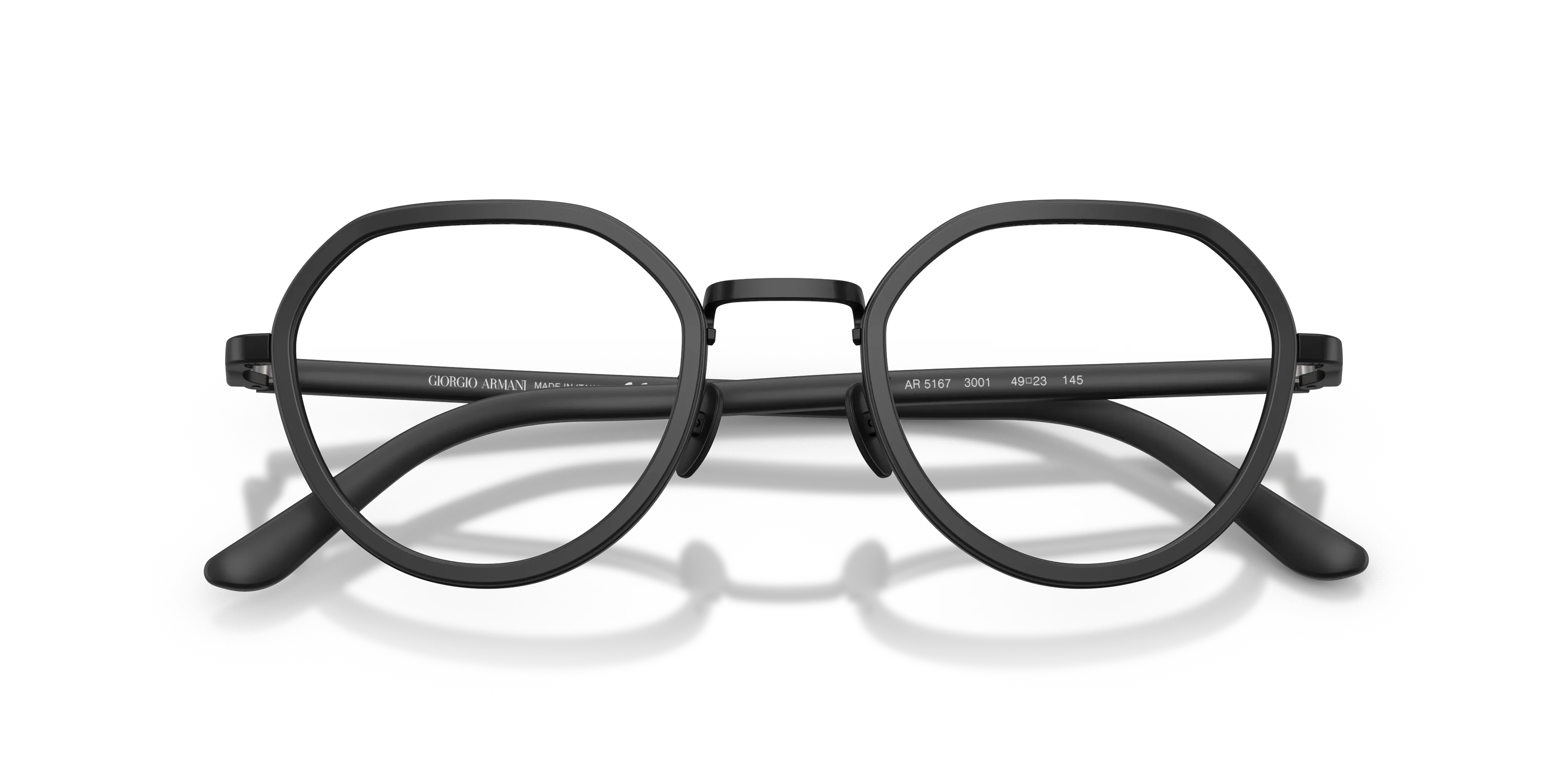 Giorgio Armani AR5167 3001 Montature da vista Metallo Nero Trasparente Rotonda Normale - immagine 2