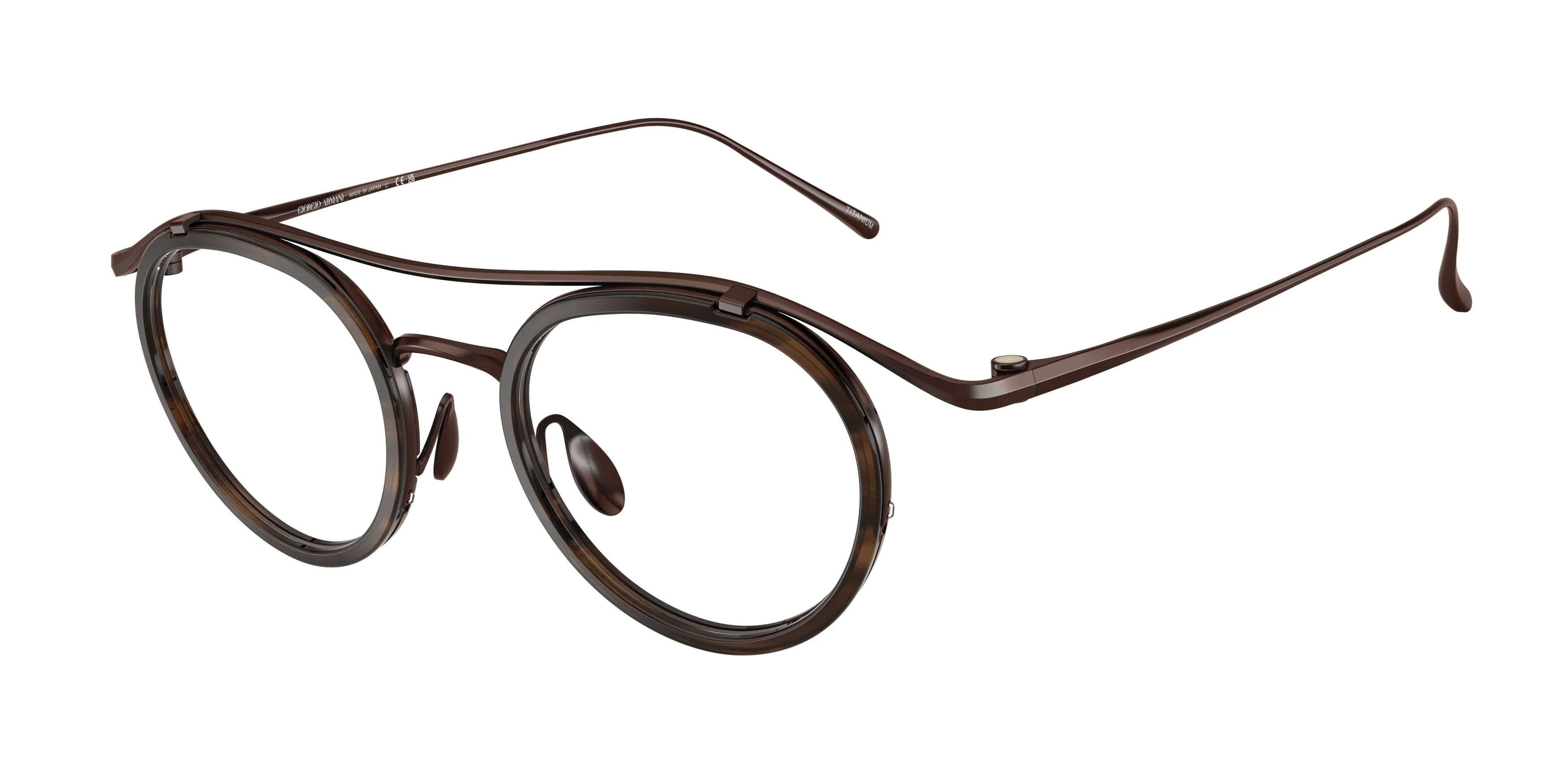 Giorgio Armani AR5166T 3430 Montature da vista Titanio Marrone Trasparente Pantos Normale - immagine 1