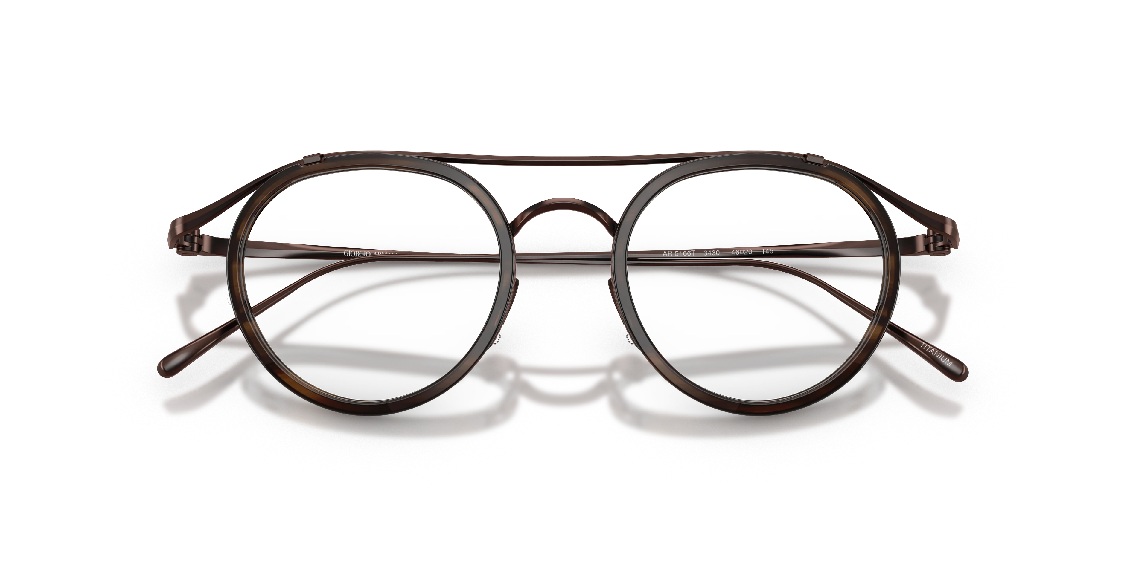 Giorgio Armani AR5166T 3430 Montature da vista Titanio Marrone Trasparente Pantos Normale - immagine 2