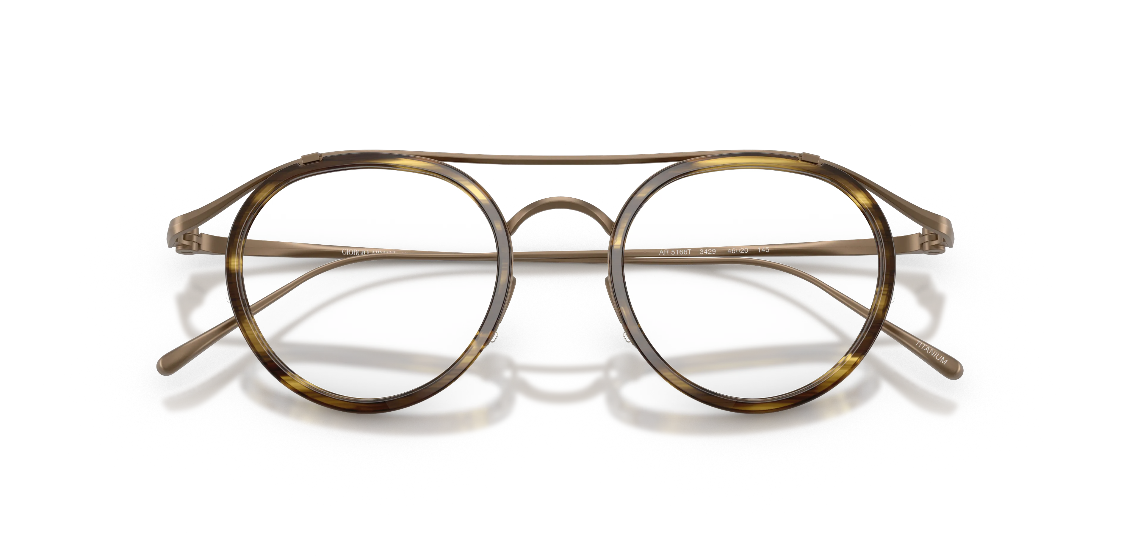 Giorgio Armani AR5166T 3429 Montature da vista Titanio Oro Trasparente Pantos Normale - immagine 2