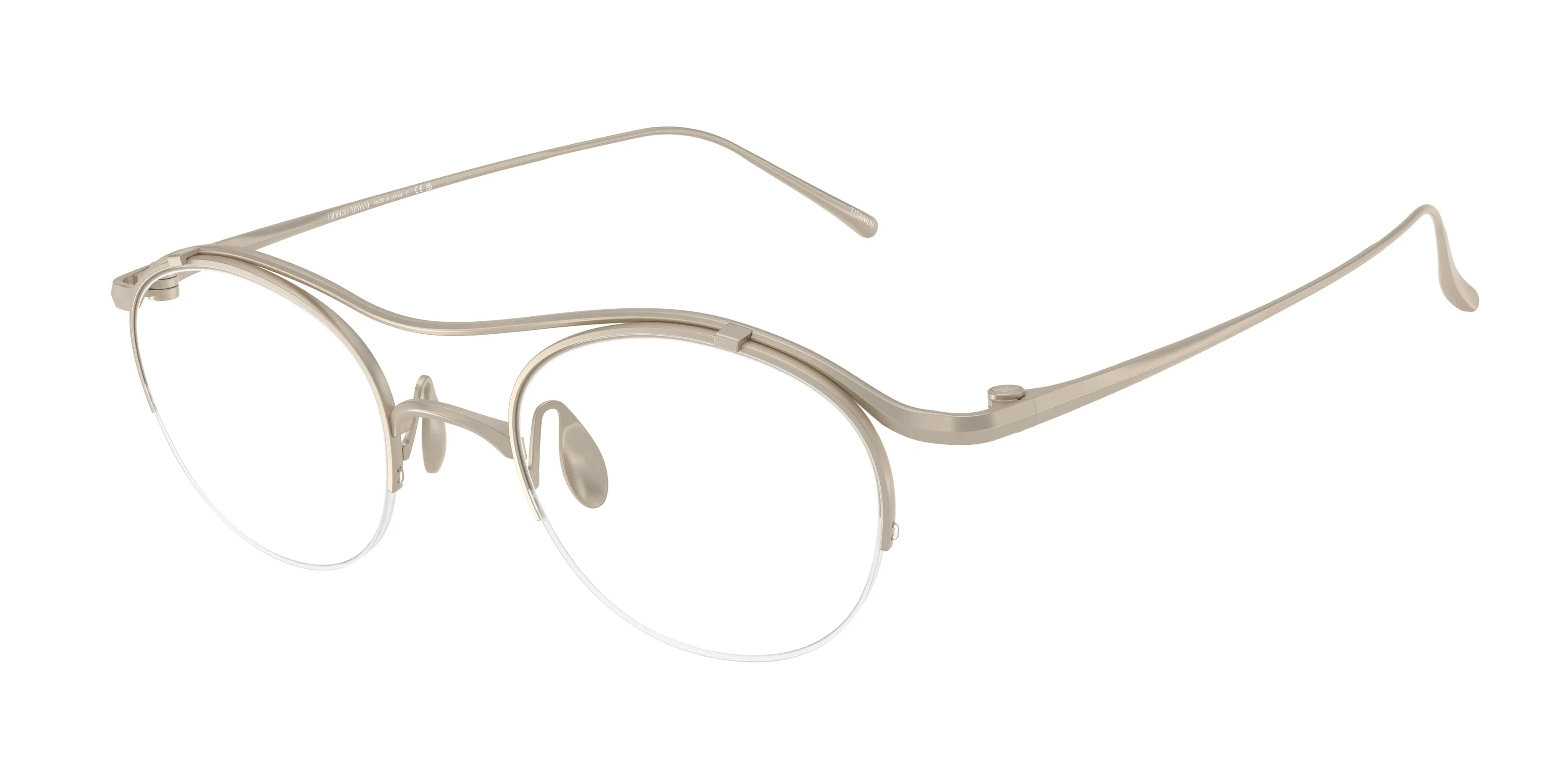 Giorgio Armani AR5158T 3409 Montature da vista Titanio Bronzo Trasparente Rotonda Normale - immagine 1