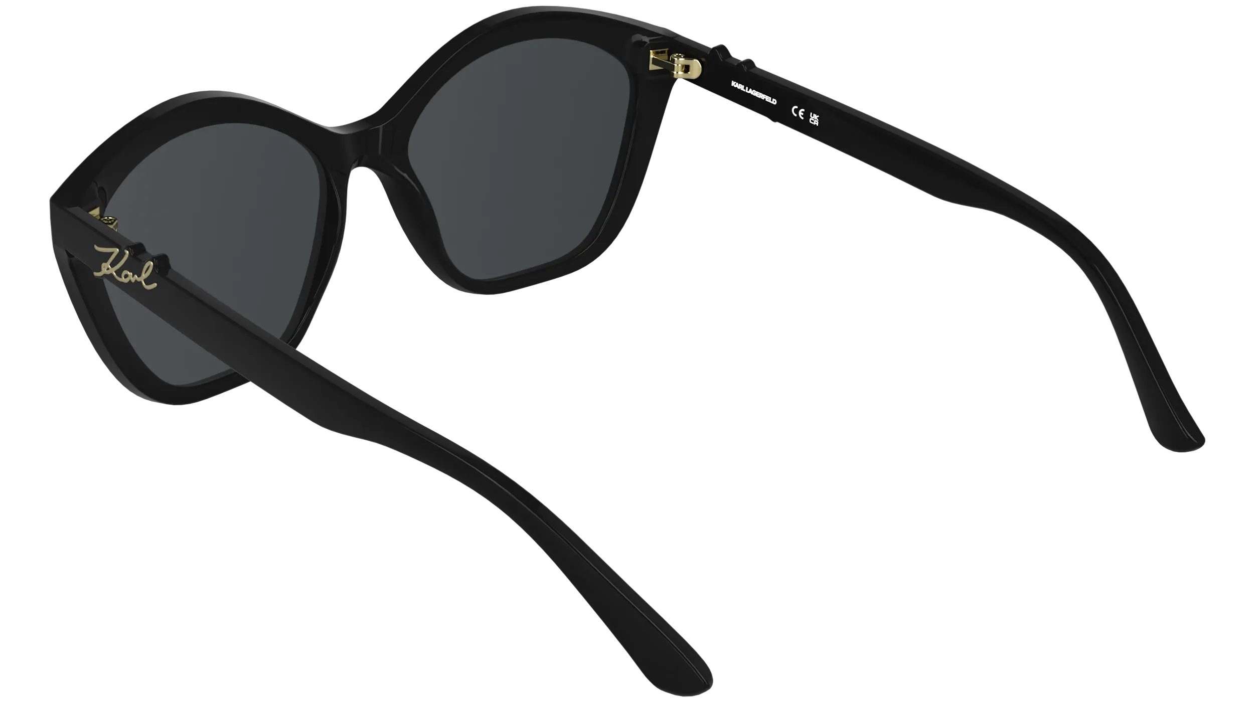 Karl Lagerfeld KL6222S 001 Occhiali da sole Bio-iniettato Nero Fumo Cat Eye Normale - immagine 4