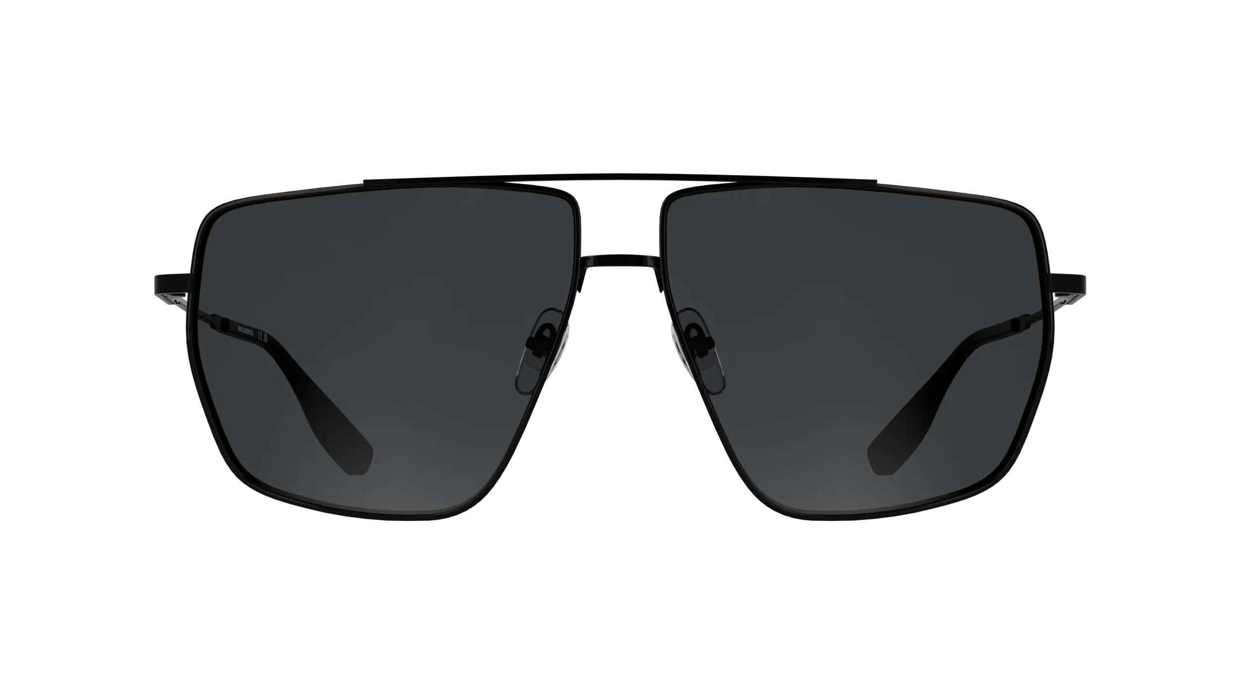 Karl Lagerfeld KL370S 001 Occhiali da sole Metallo Nero Fumo Squadrata Normale - immagine 2