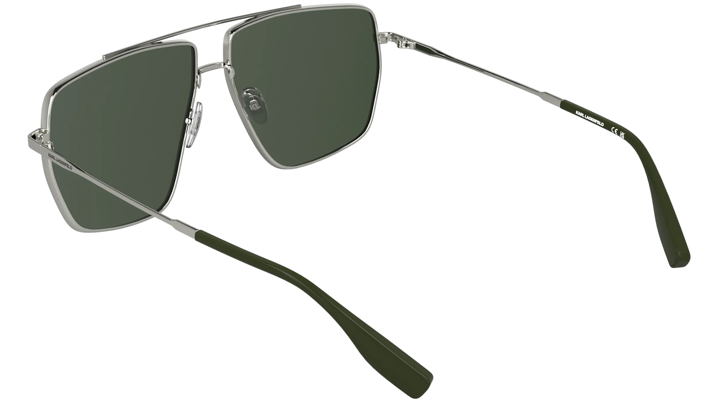 Karl Lagerfeld KL370S 040 Occhiali da sole Metallo Argento Marrone Squadrata Normale - immagine 4