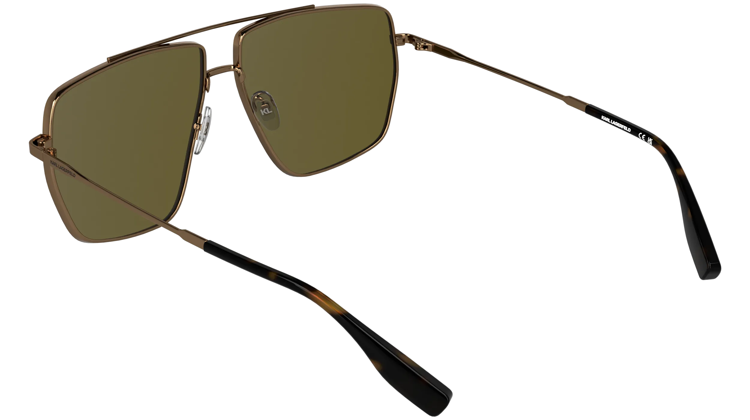 Karl Lagerfeld KL370S 717 Occhiali da sole Metallo Oro Marrone Squadrata Normale - immagine 4