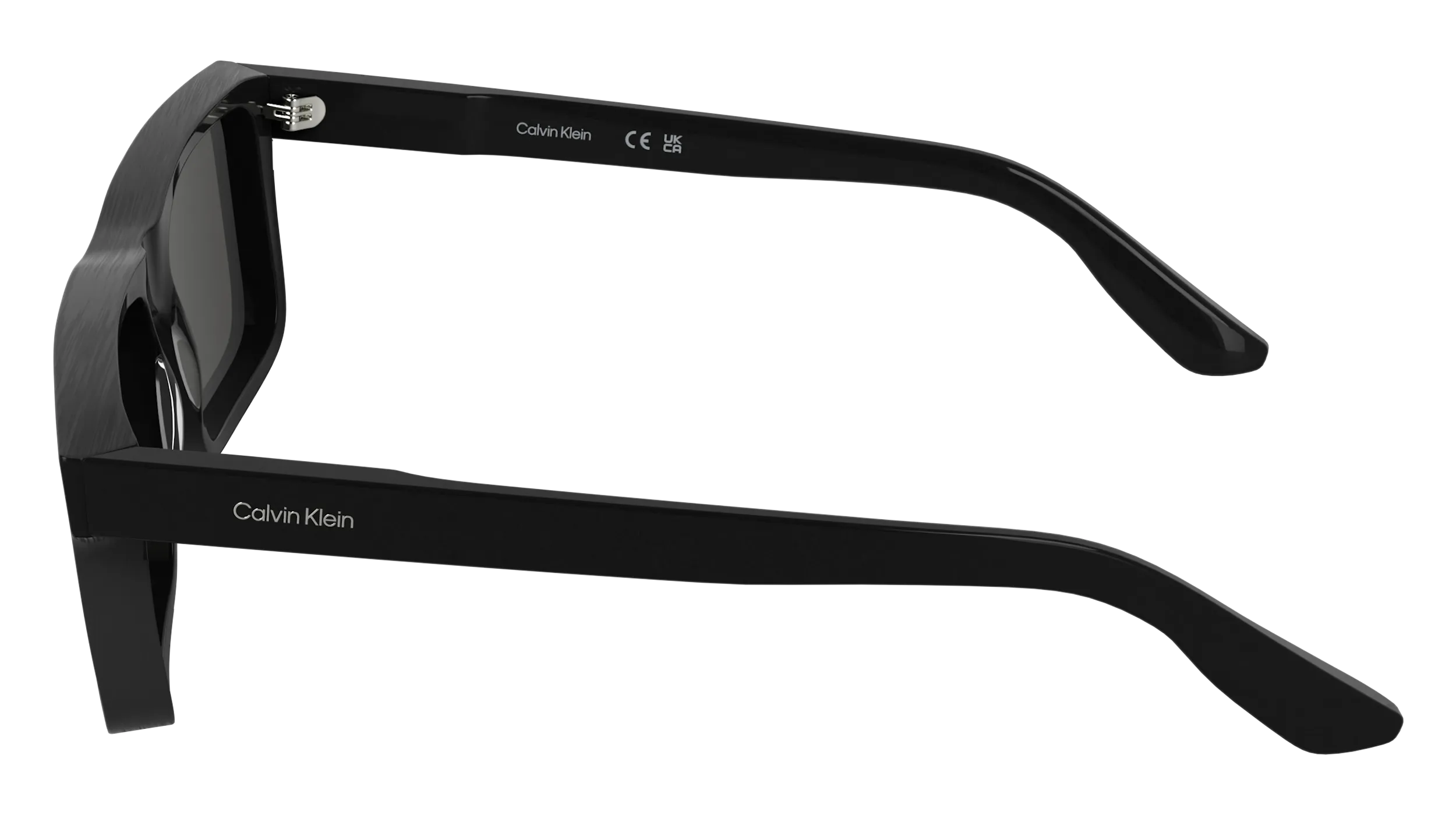 Calvin Klein CK25535S 001 Occhiali da sole Acetato Nero Fumo Squadrata Normale - immagine 3