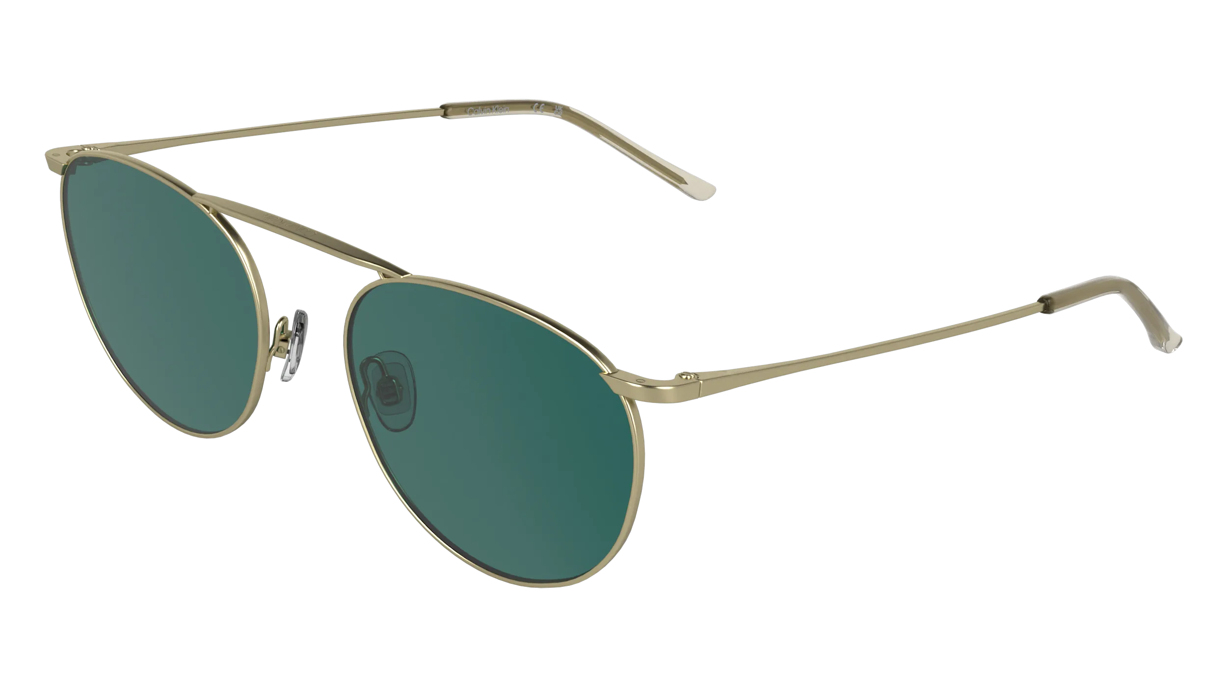 Calvin Klein CK26106ST 717 Occhiali da sole Titanio Oro Verde / Petrolio Geometrica Normale - immagine 1