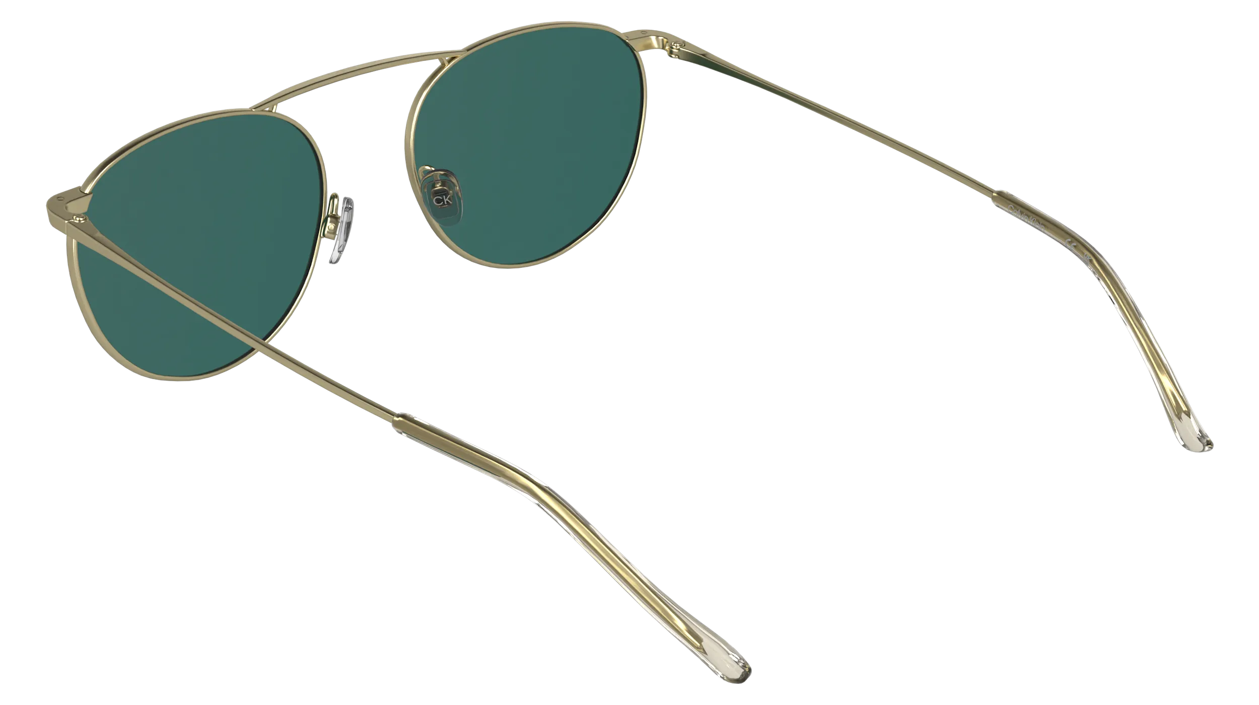 Calvin Klein CK26106ST 717 Occhiali da sole Titanio Oro Verde / Petrolio Geometrica Normale - immagine 4