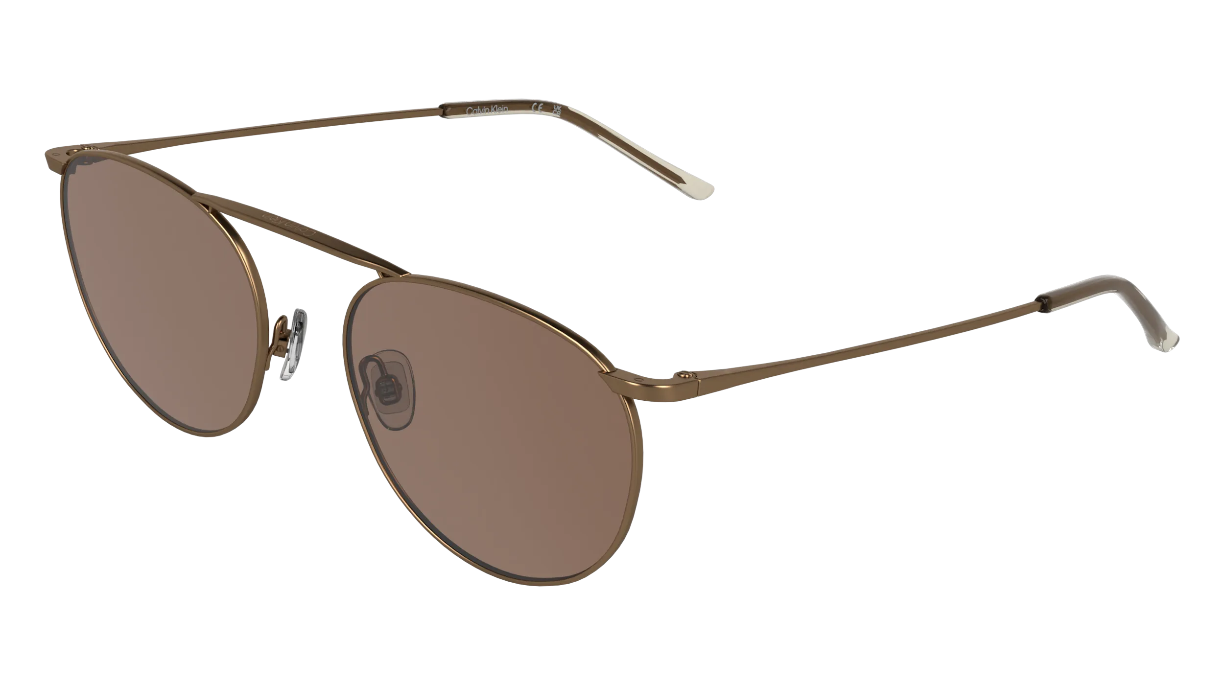 Calvin Klein CK26106ST 771 Occhiali da sole Titanio Oro Marrone Geometrica Normale - immagine 1