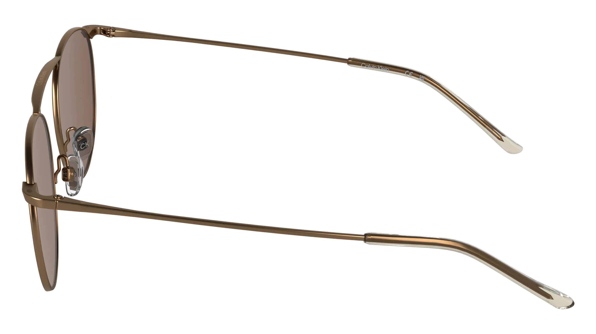Calvin Klein CK26106ST 771 Occhiali da sole Titanio Oro Marrone Geometrica Normale - immagine 3