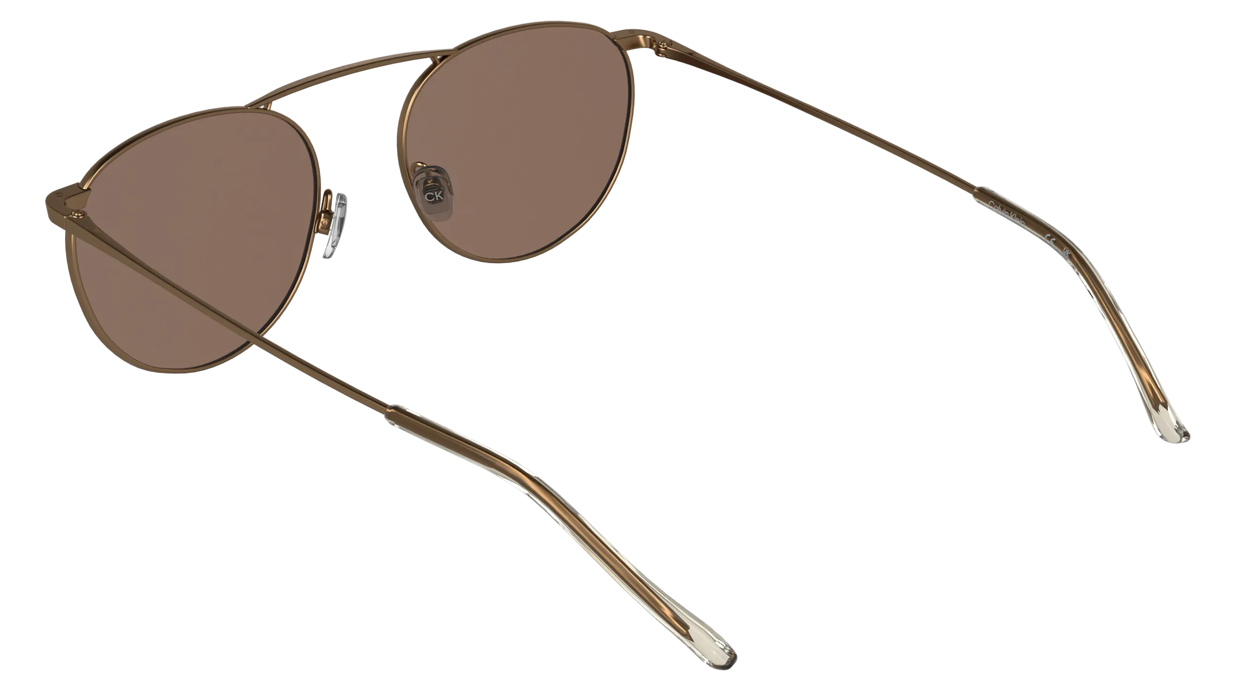 Calvin Klein CK26106ST 771 Occhiali da sole Titanio Oro Marrone Geometrica Normale - immagine 4