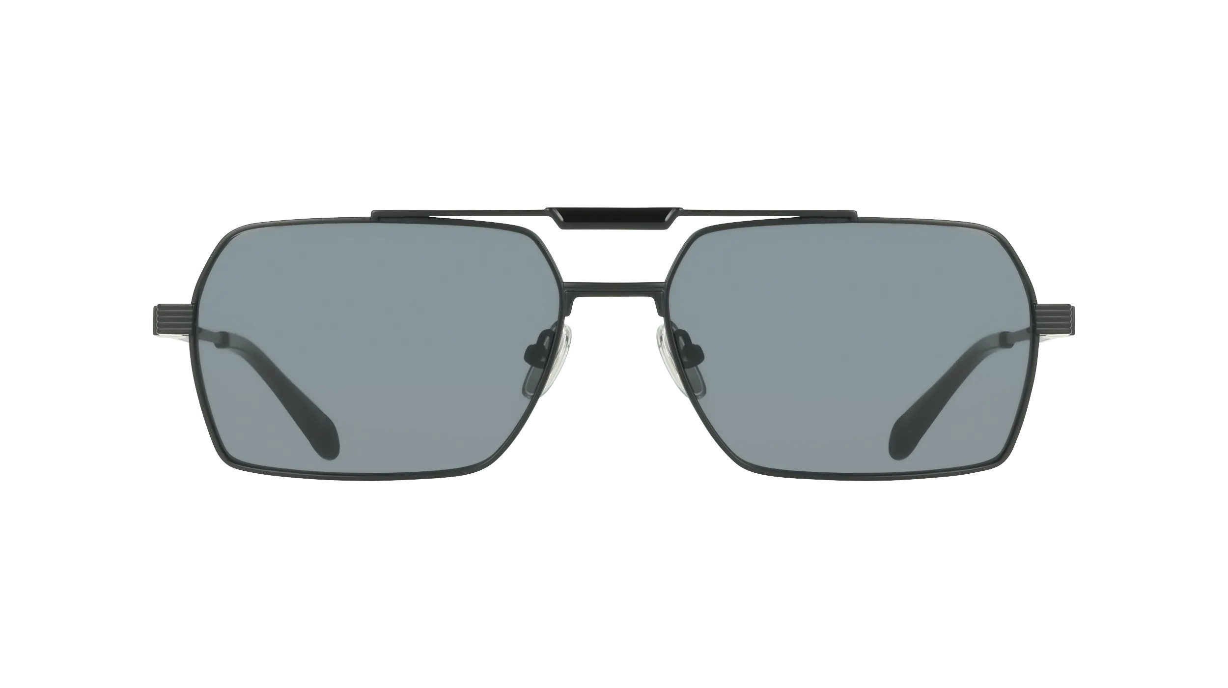 Ferragamo SF332S 002 Occhiali da sole Titanio Nero Grigio Squadrata Normale - immagine 2