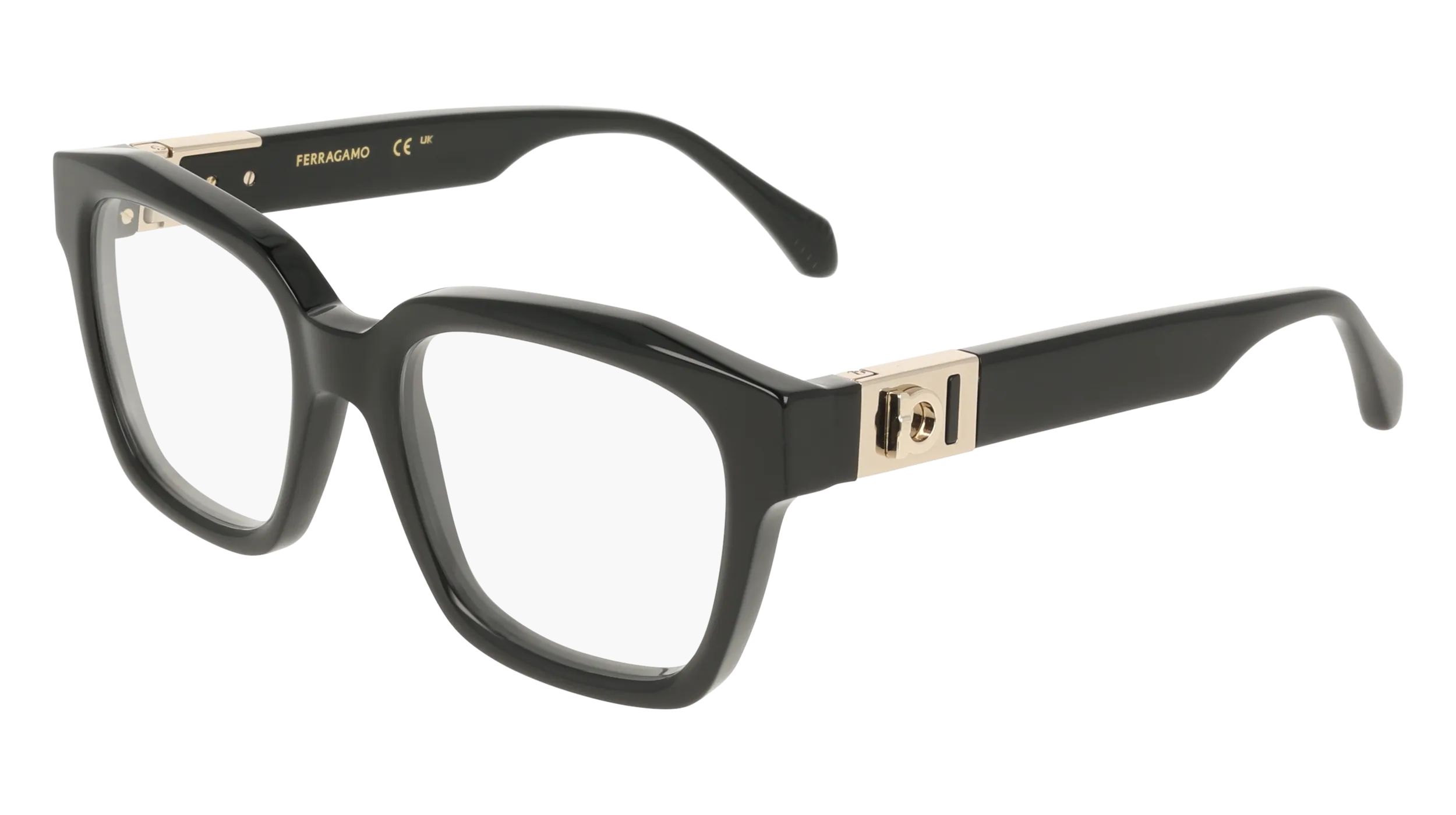 Ferragamo SF3040 001 Montature da vista Acetato Nero Squadrata Normale - immagine 1