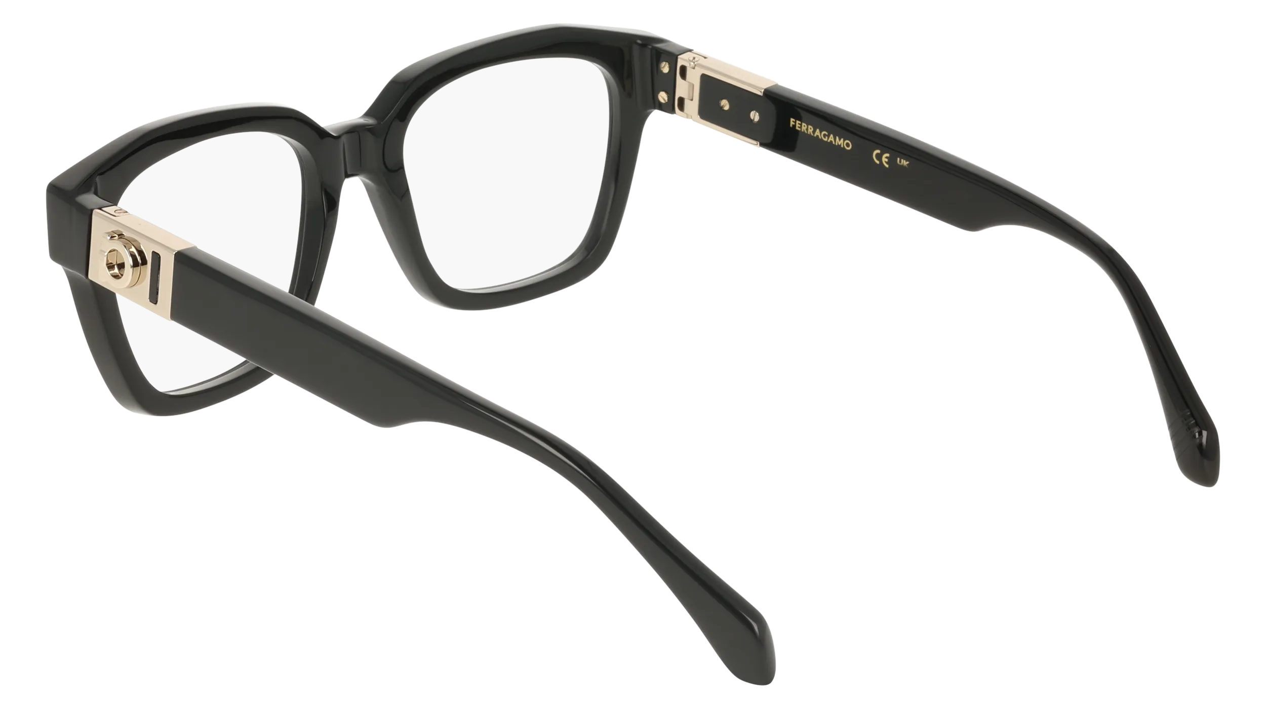Ferragamo SF3040 001 Montature da vista Acetato Nero Squadrata Normale - immagine 4