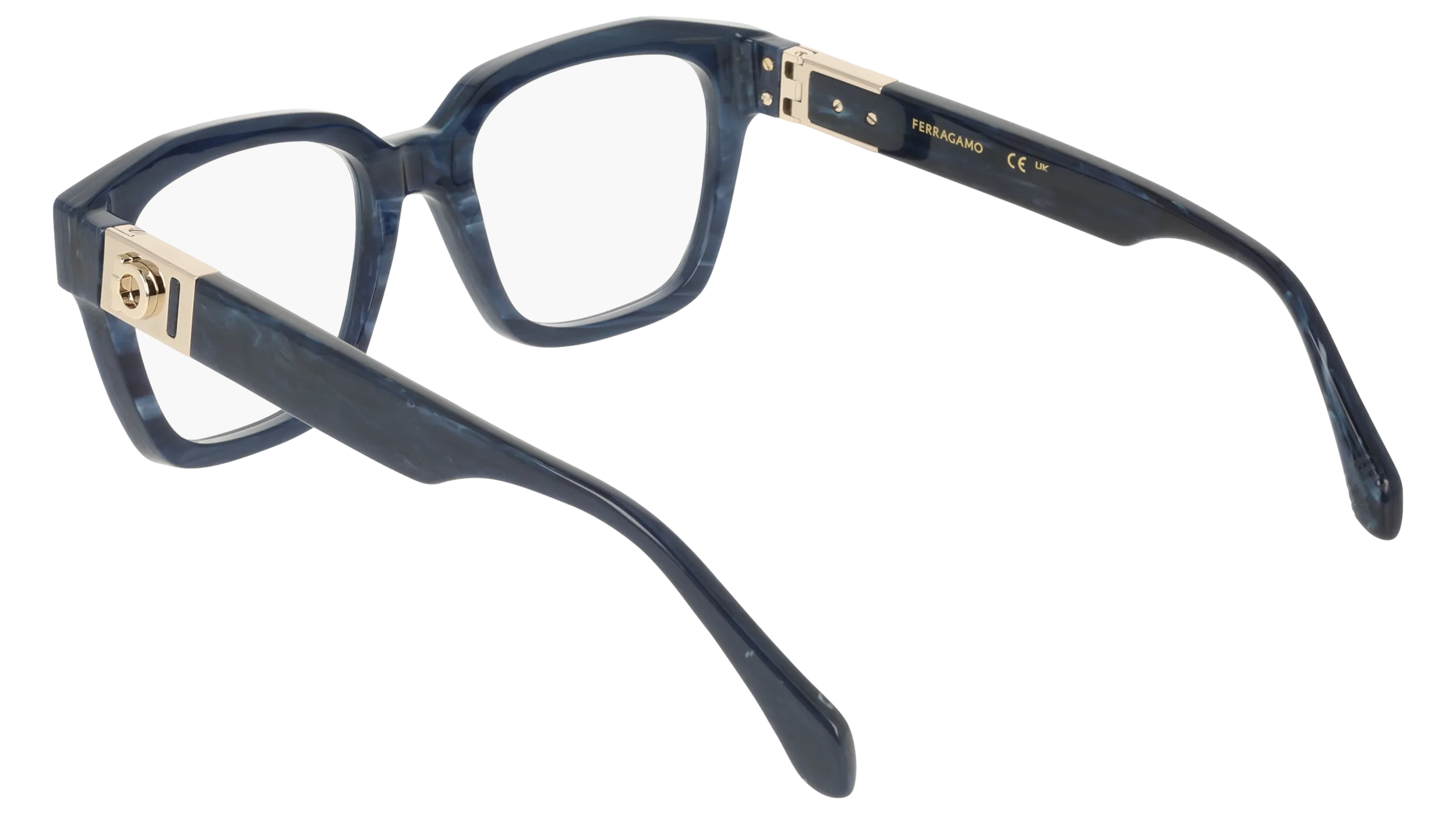Ferragamo SF3040 413 Montature da vista Acetato Blu Squadrata Normale - immagine 4