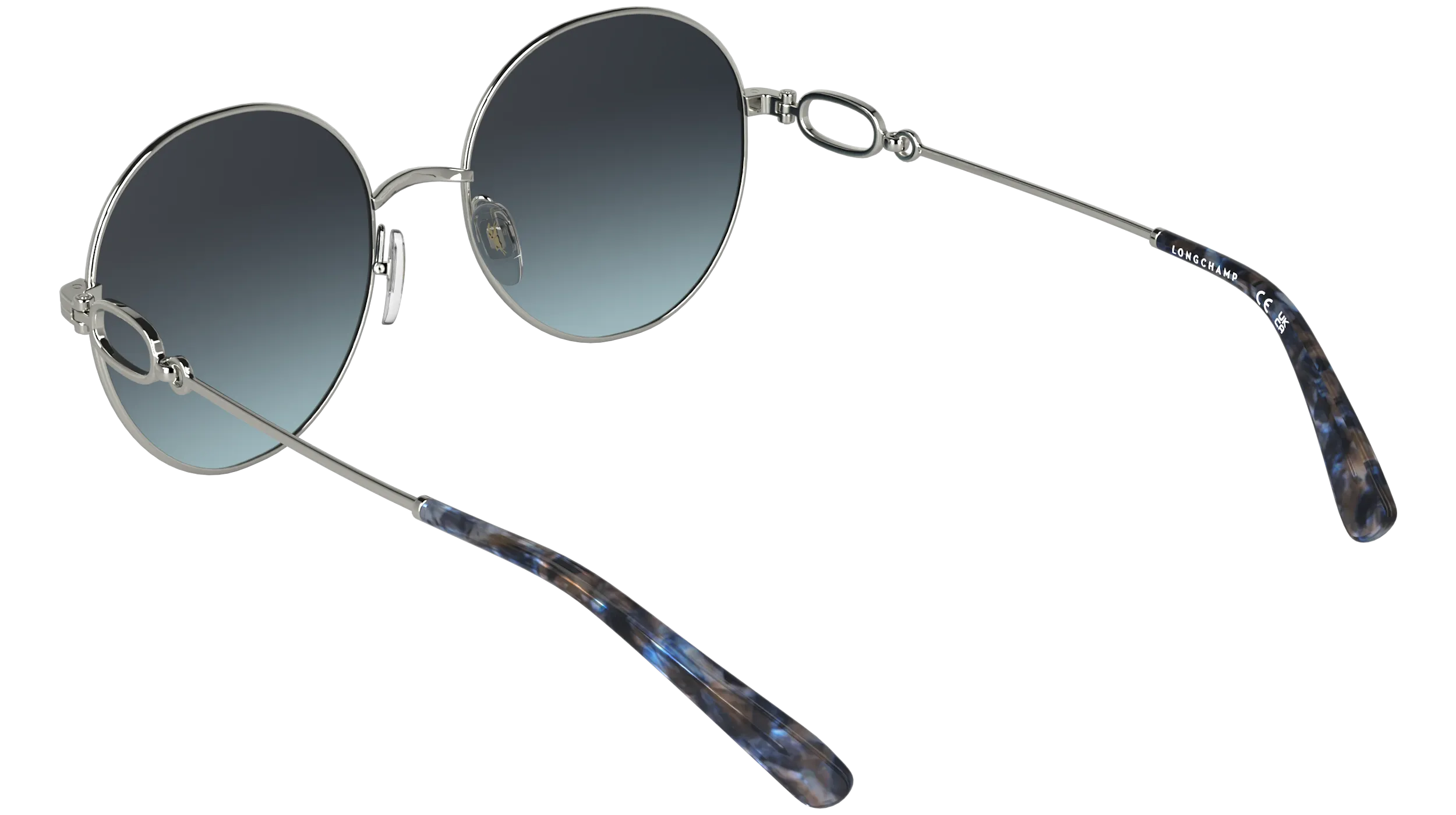 LONGCHAMP LO188S 042 Occhiali da sole Metallo Argento Rotonda Normale - immagine 4