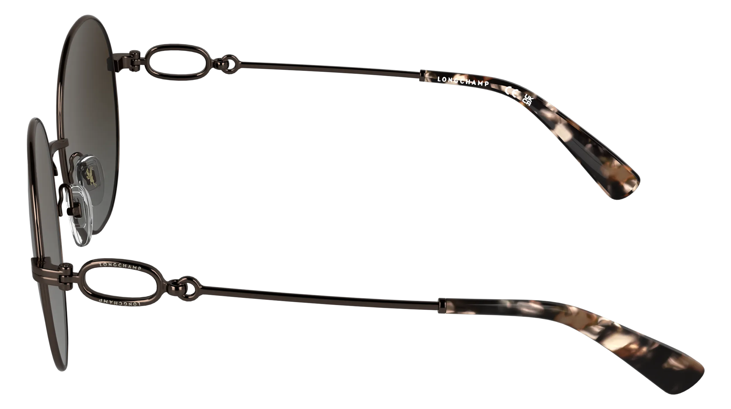 LONGCHAMP LO188S 206 Occhiali da sole Metallo Marrone Marrone Rotonda Normale - immagine 3