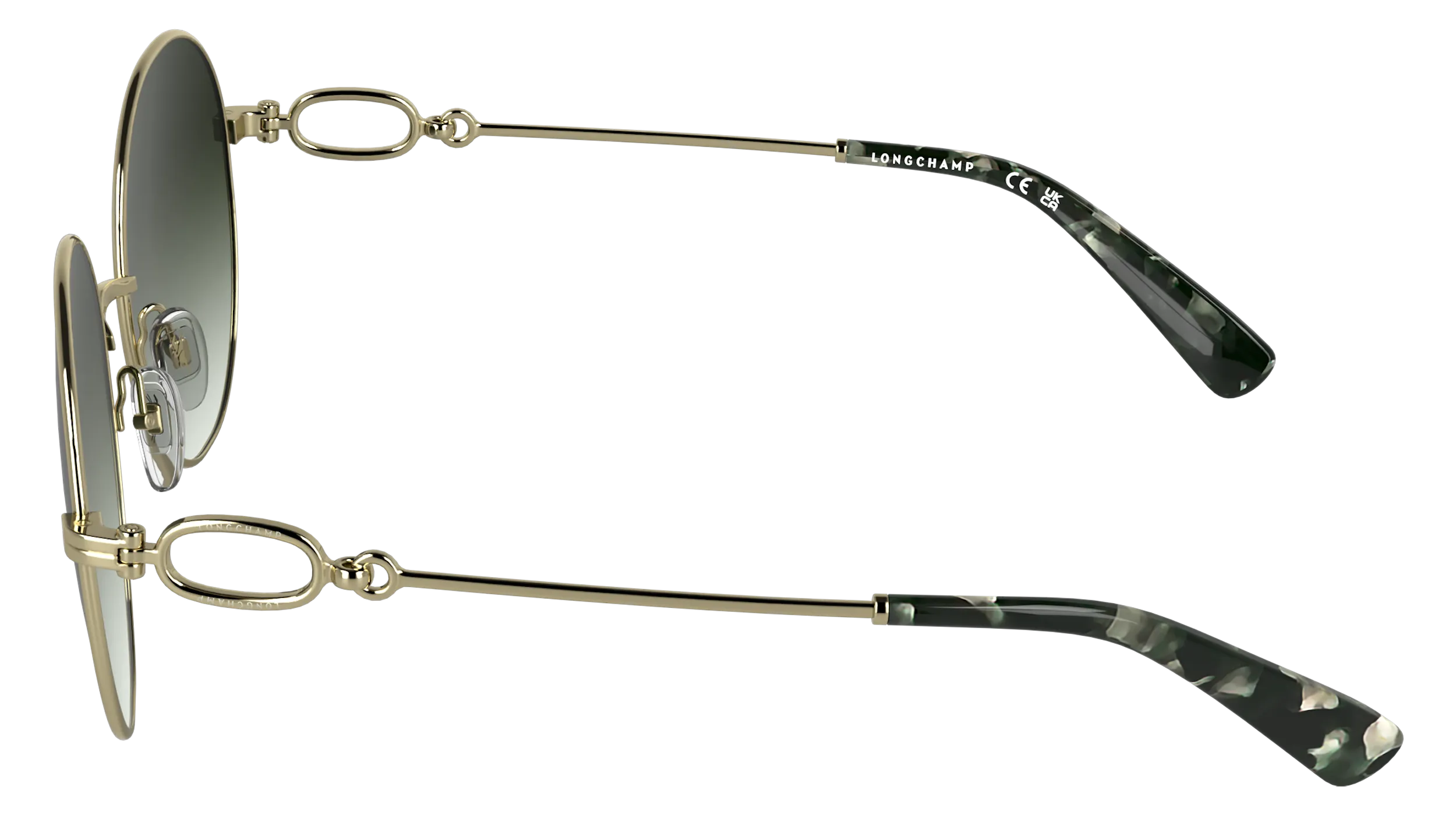 LONGCHAMP LO188S 708 Occhiali da sole Metallo Oro Marrone Rotonda Normale - immagine 3