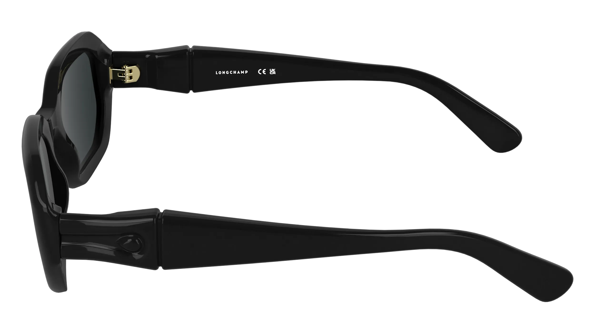 LONGCHAMP LO794S 001 Occhiali da sole Bio-iniettato Nero Fumo Squadrata Normale - immagine 3