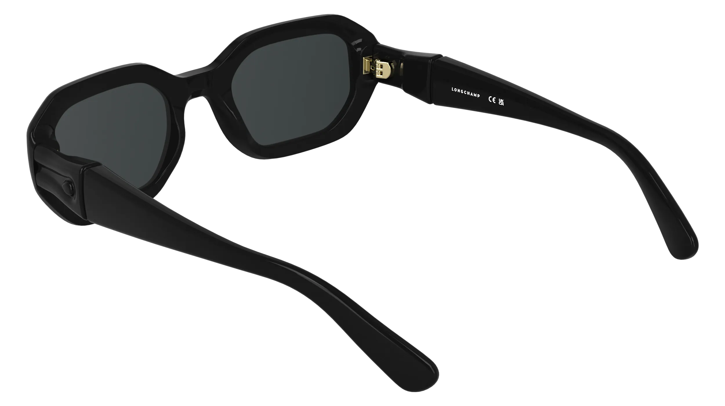 LONGCHAMP LO794S 001 Occhiali da sole Bio-iniettato Nero Fumo Squadrata Normale - immagine 4