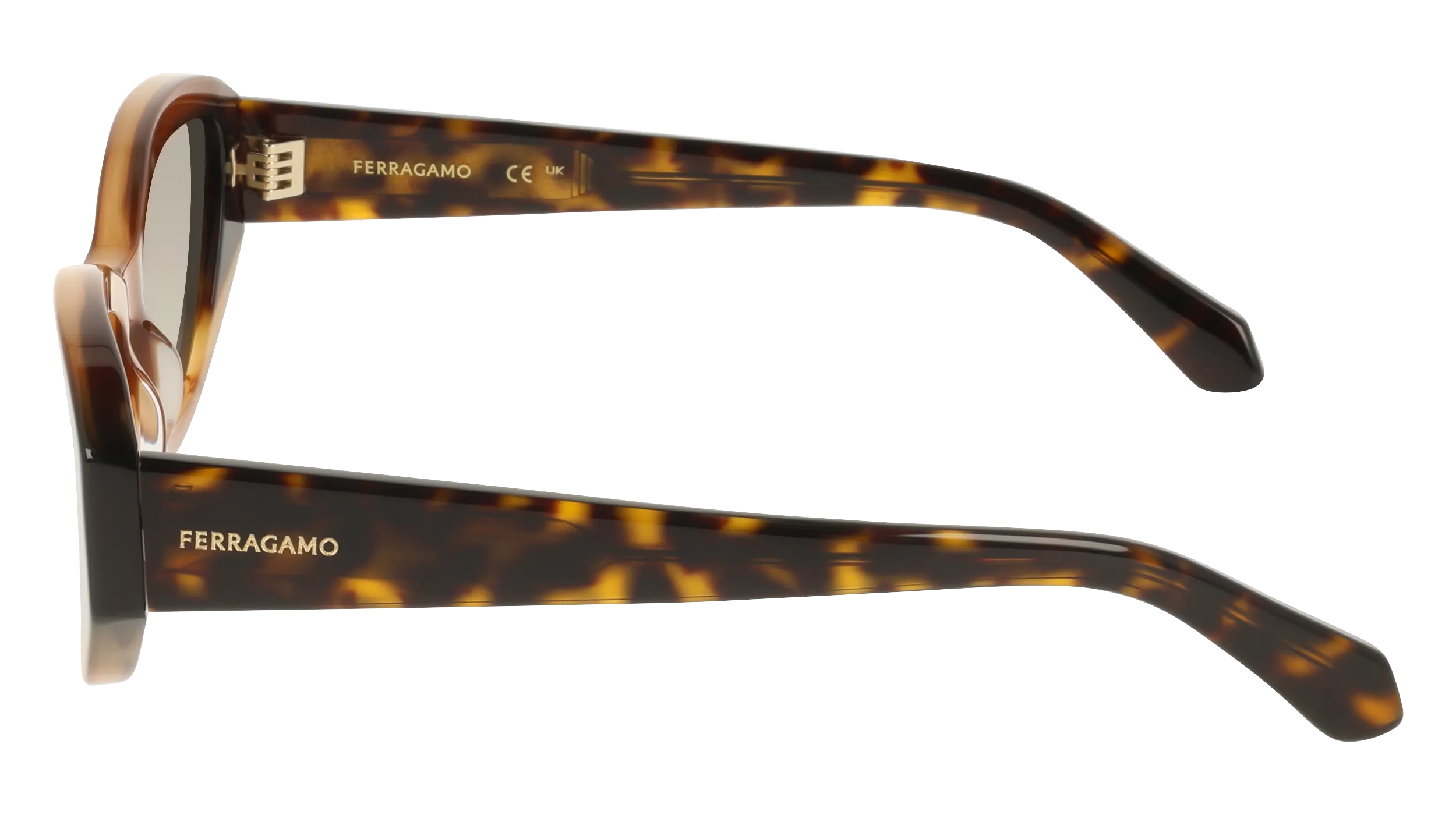 Ferragamo SF2104S 264 Occhiali da sole Acetato Marrone Rotonda Normale - immagine 3