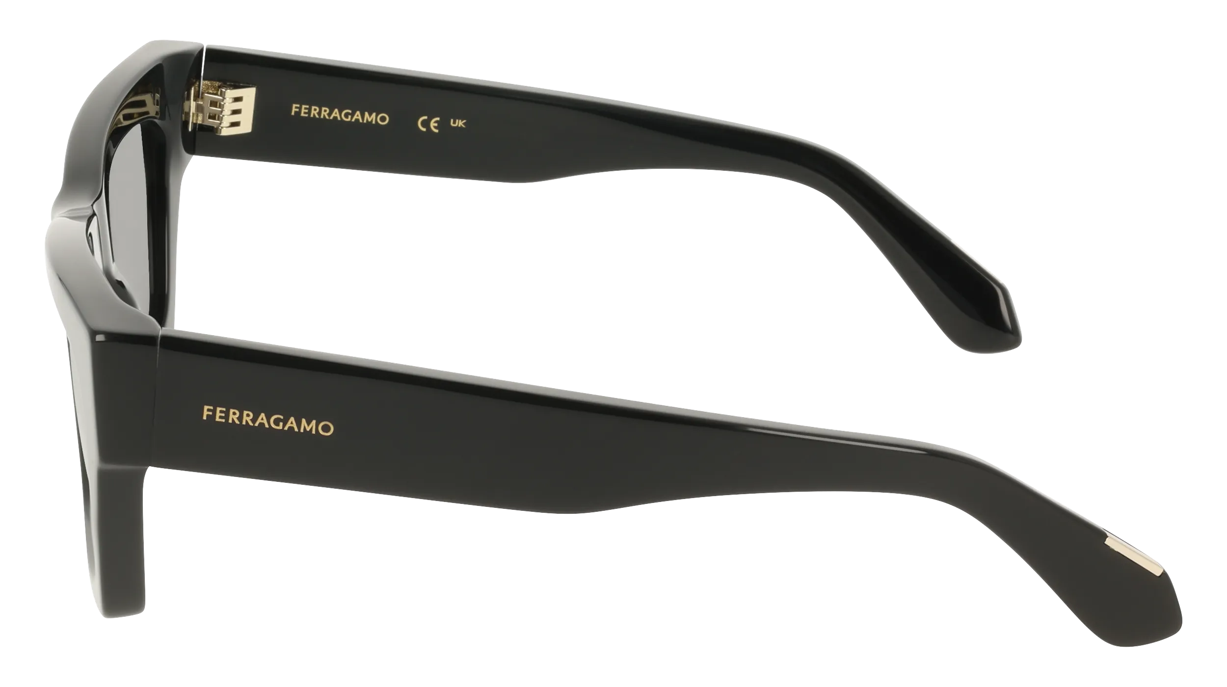 Ferragamo SF2105S 001 Occhiali da sole Acetato Nero Grigio Cat Eye Normale - immagine 3