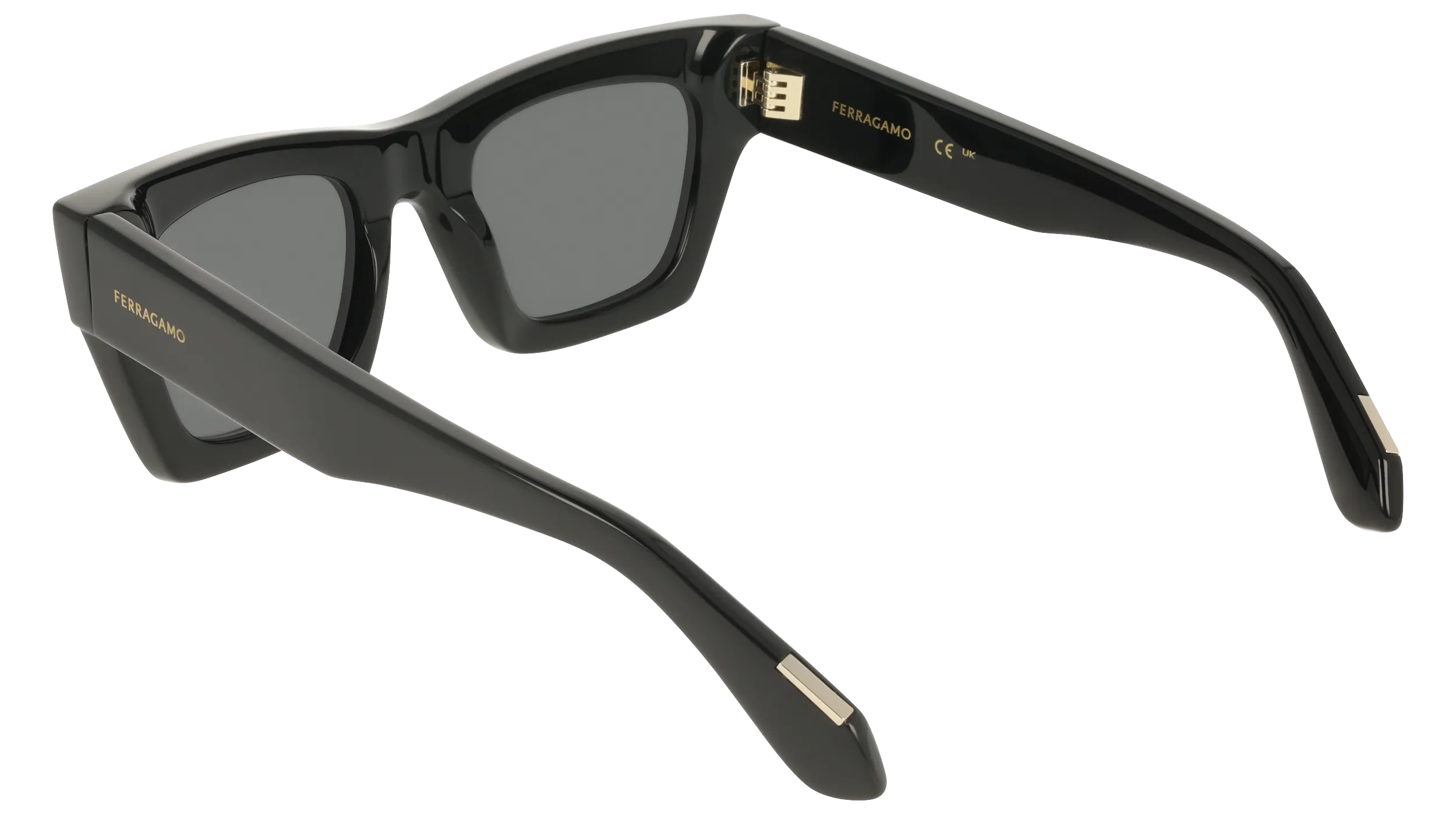 Ferragamo SF2105S 001 Occhiali da sole Acetato Nero Grigio Cat Eye Normale - immagine 4