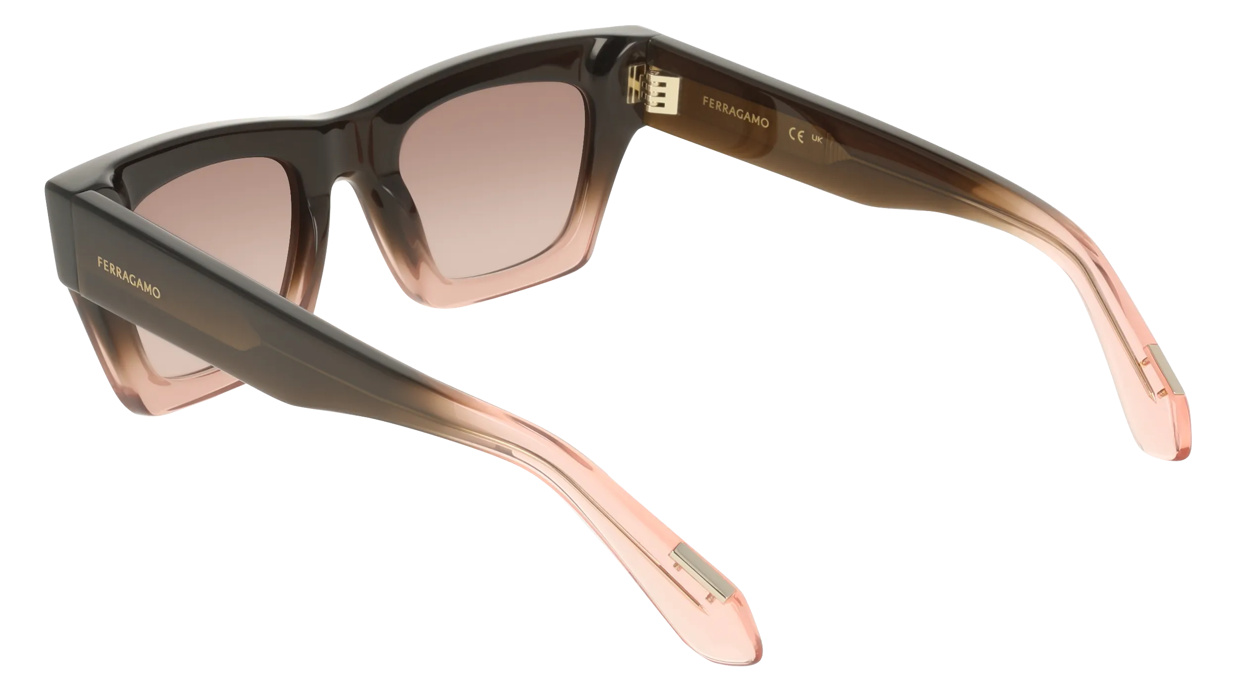 Ferragamo SF2105S 234 Occhiali da sole Acetato Marrone Cat Eye Normale - immagine 4