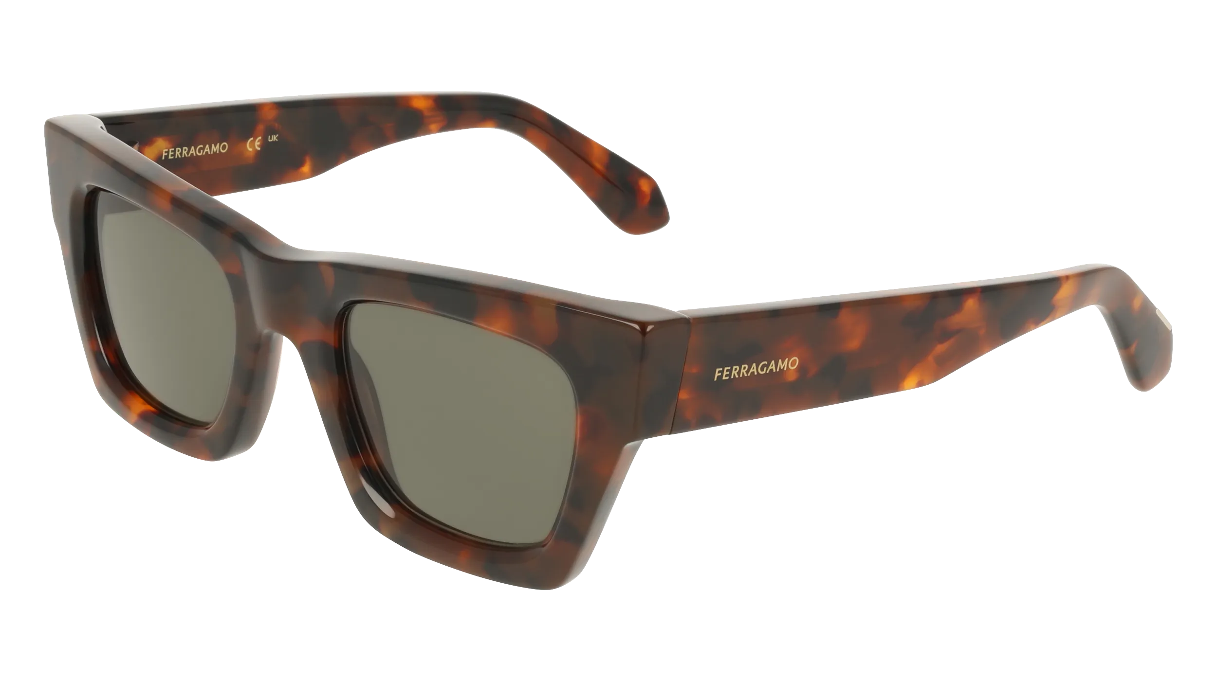 Ferragamo SF2105S 240 Occhiali da sole Acetato Havana Cat Eye Normale - immagine 1
