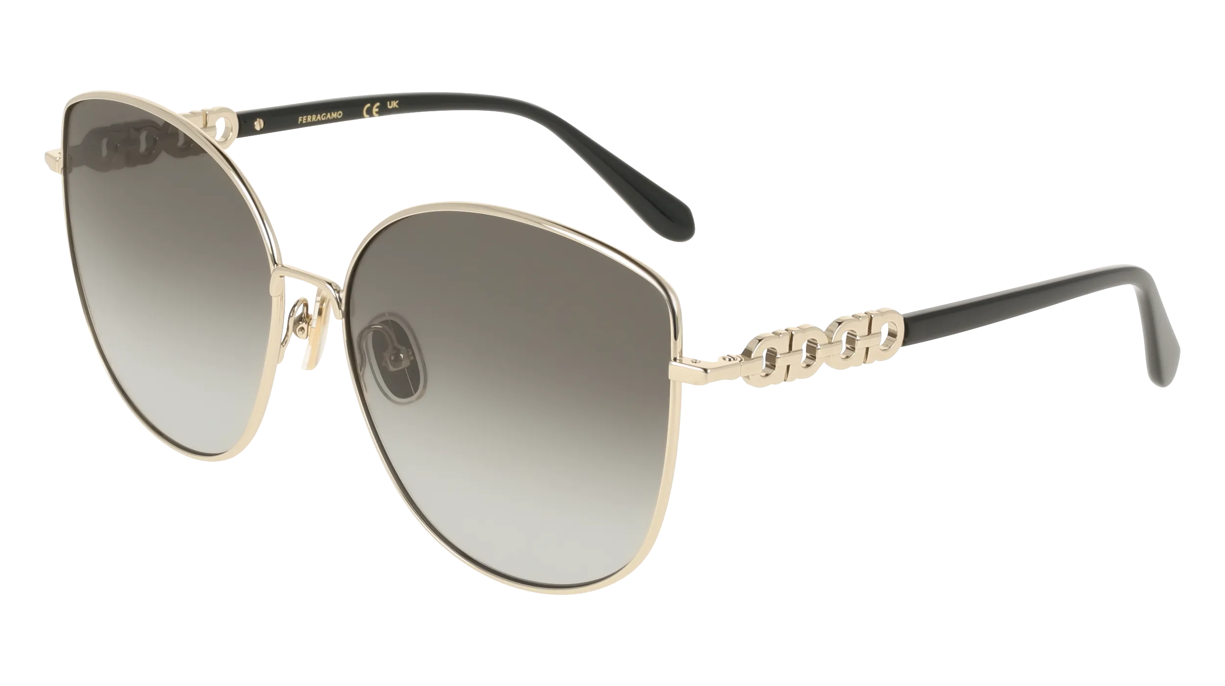 Ferragamo SF339S 738 Occhiali da sole Metallo Oro Squadrata Normale - immagine 1