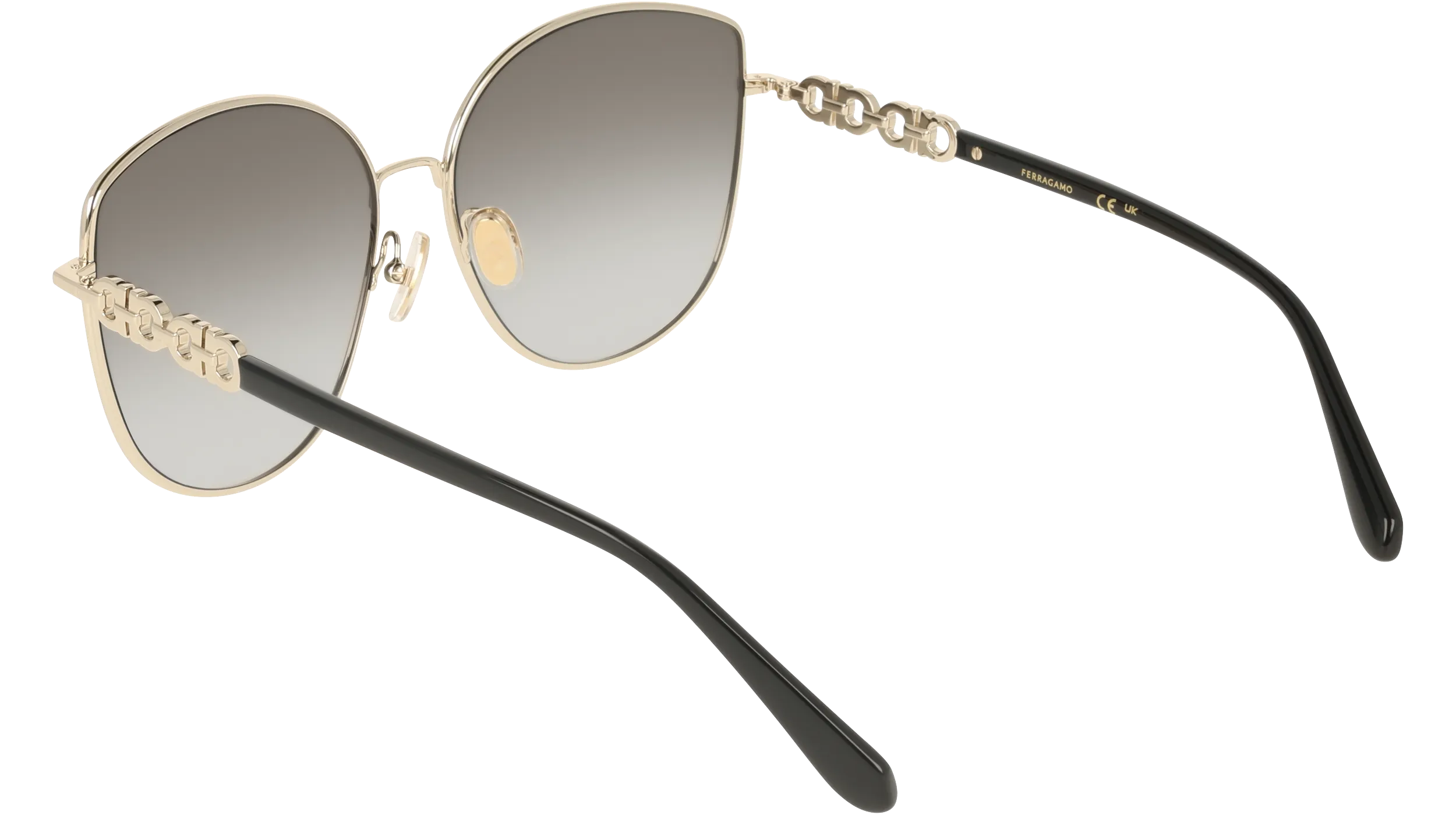 Ferragamo SF339S 738 Occhiali da sole Metallo Oro Squadrata Normale - immagine 4