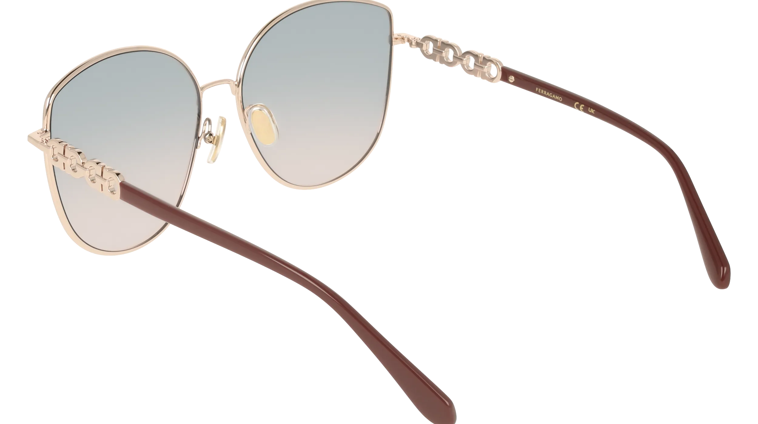 Ferragamo SF339S 774 Occhiali da sole Metallo Blu Squadrata Normale - immagine 4