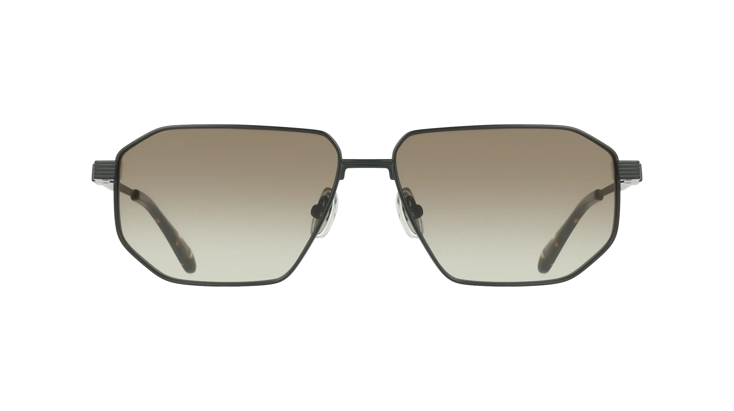 Ferragamo SF340S 002 Occhiali da sole Titanio Nero Marrone Squadrata Normale - immagine 2
